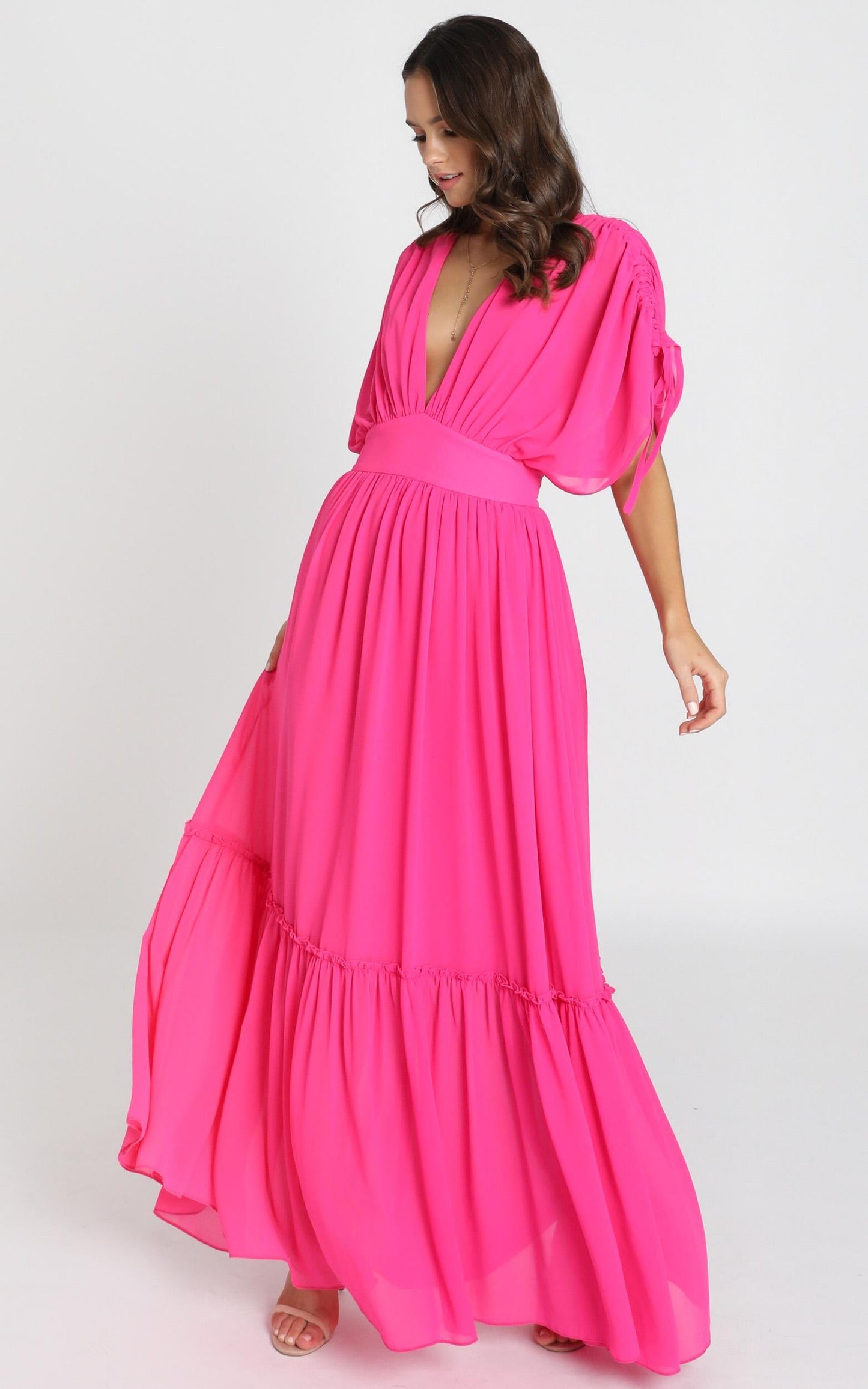 Angelic Dream Maxi Dress In hot pink