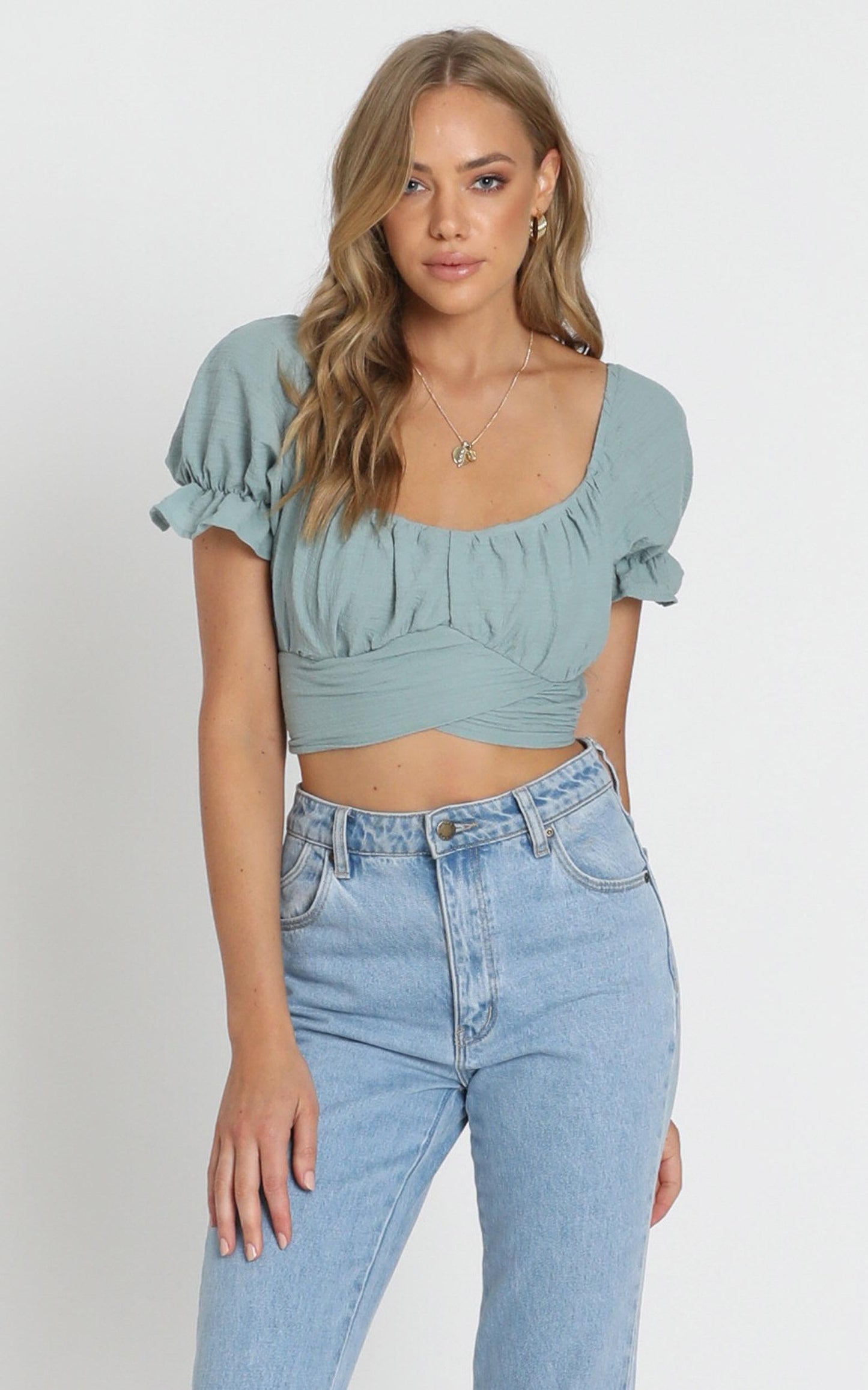 Arielle Crop Top in Sage