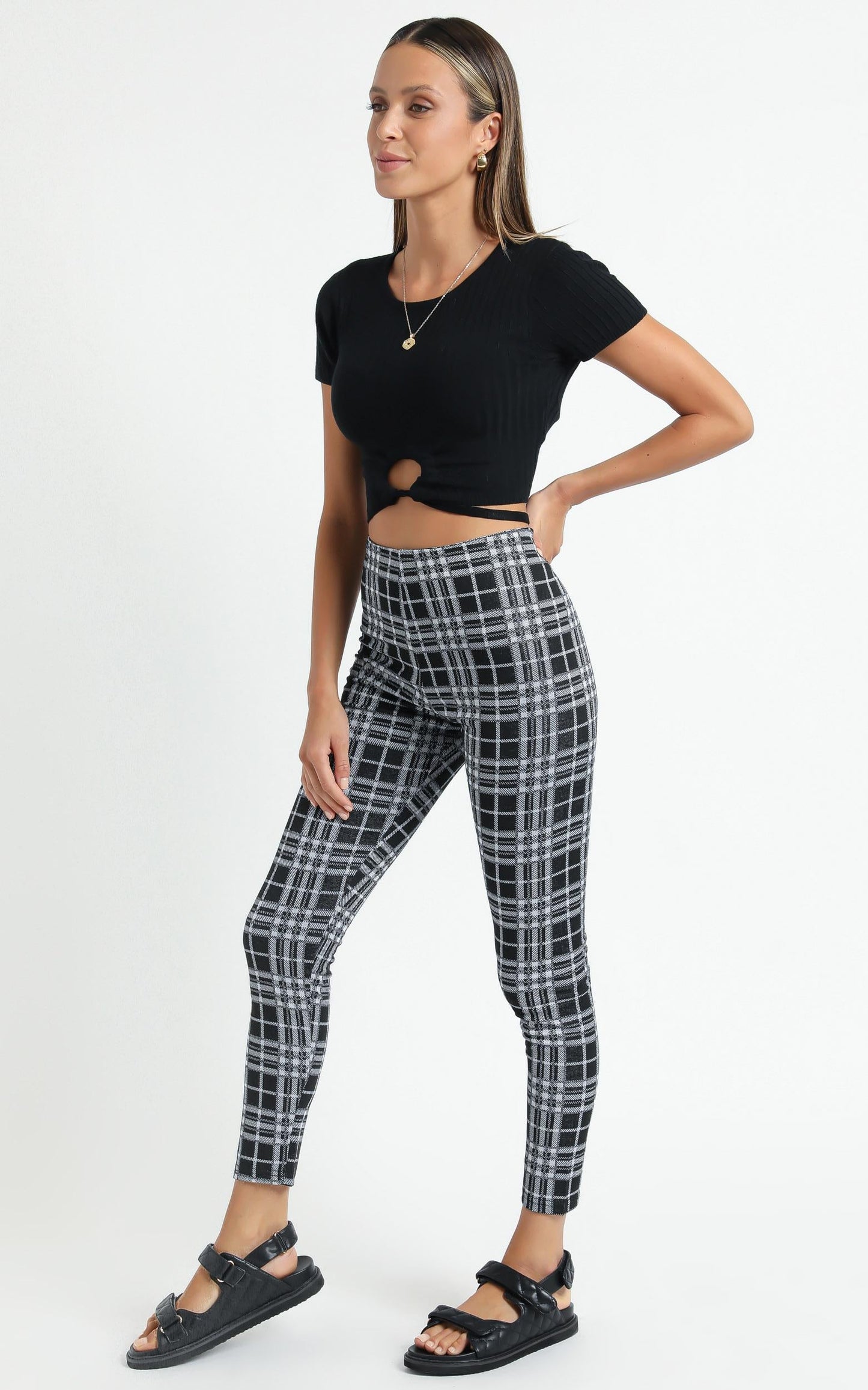 Brooklyn Baby Pants In Black Check