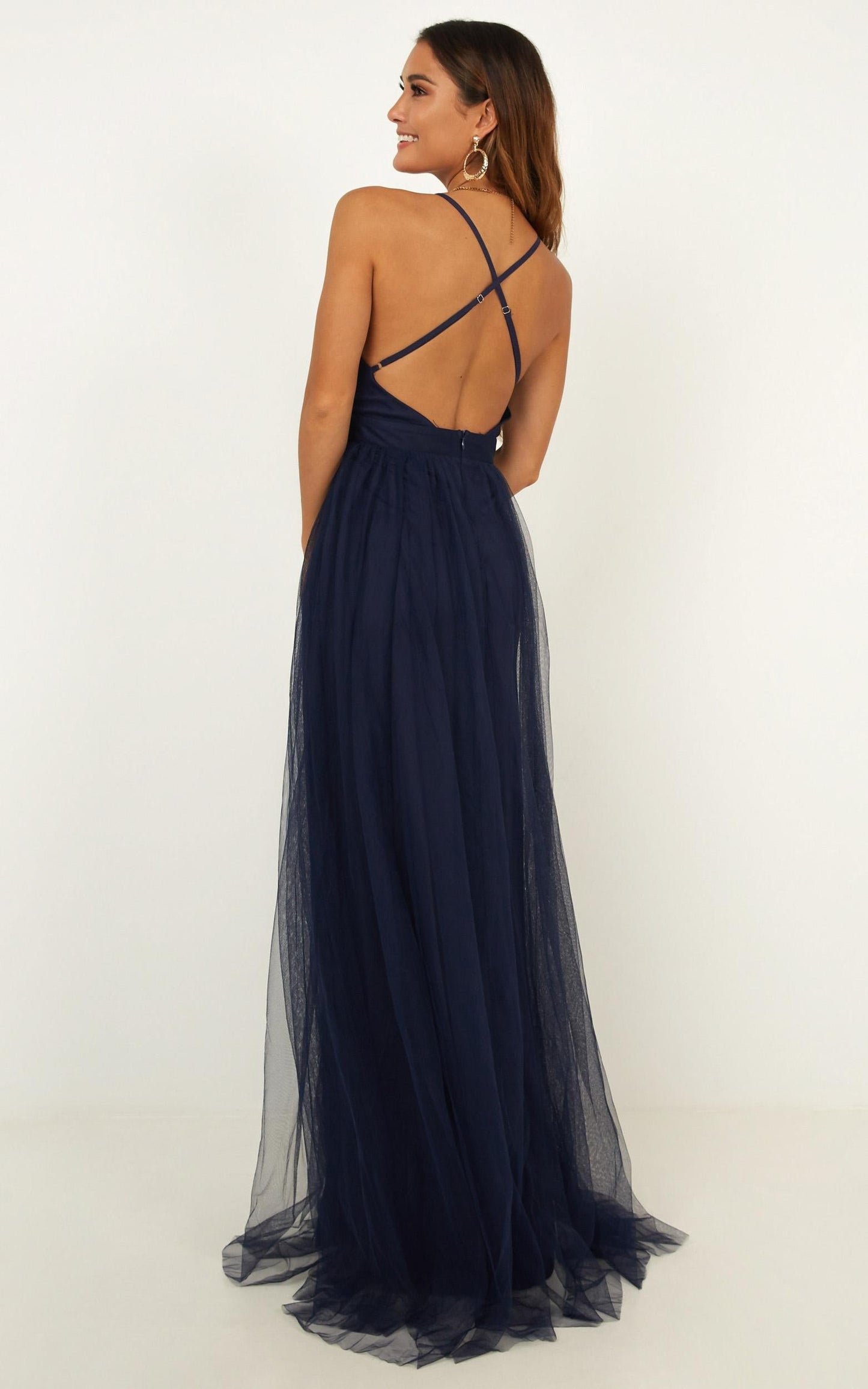 Celebrate Tonight Maxi Dress In Navy