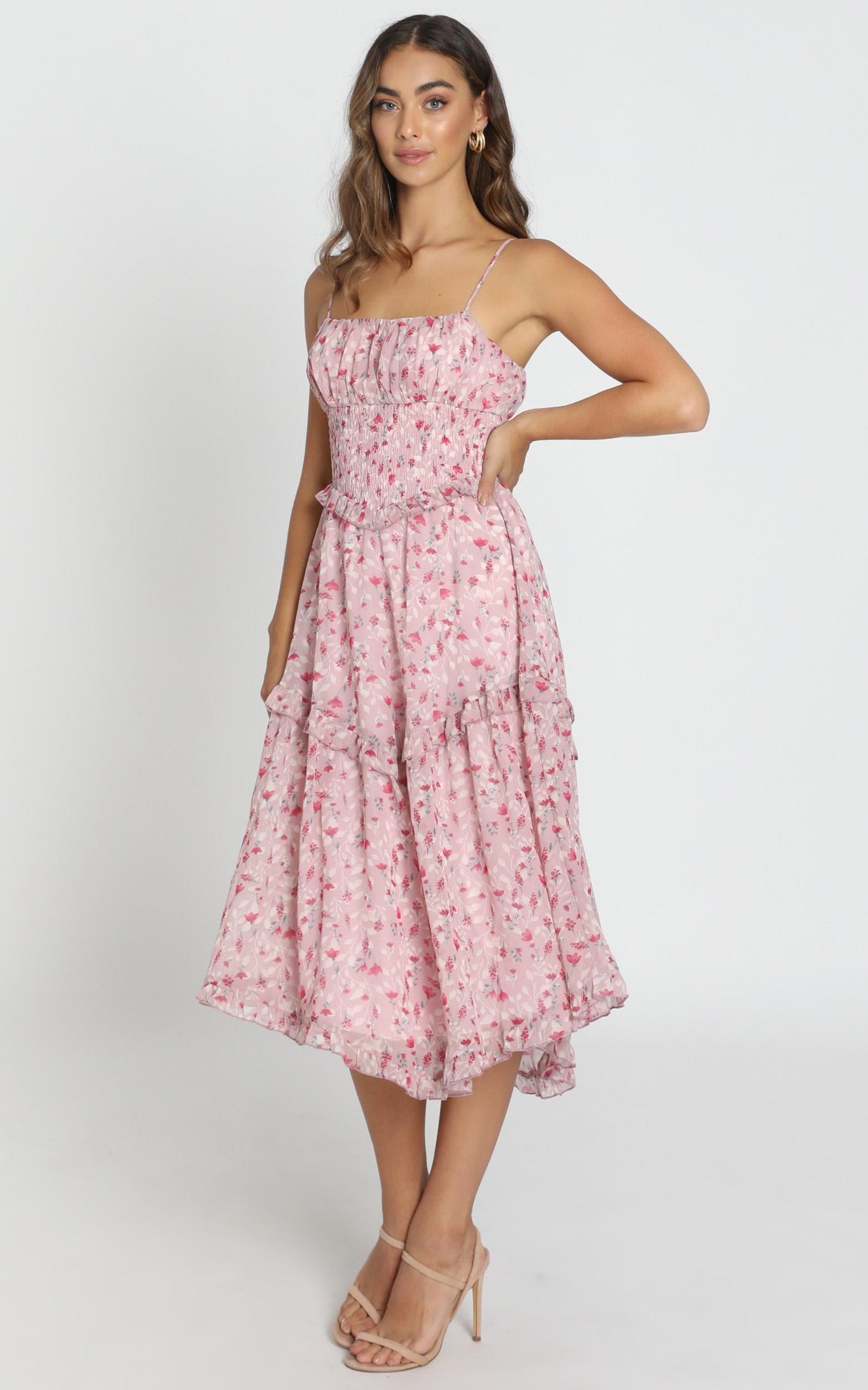 Danielle Dress in pink floral