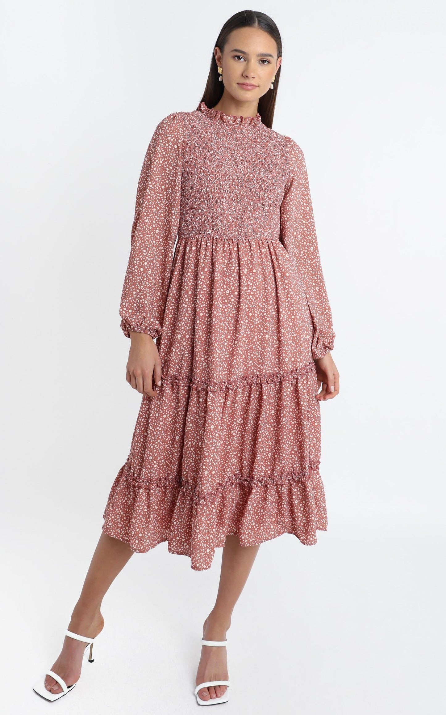 Fern Dress in Rust Floral