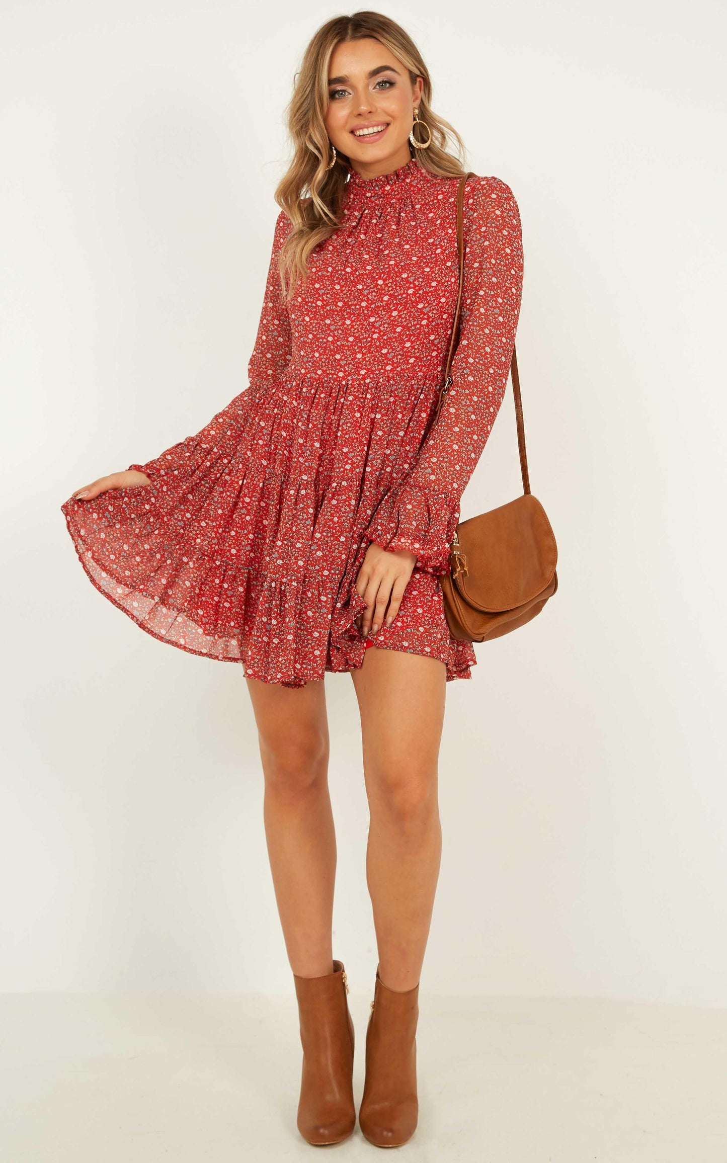 Final Call Dress In Red Print
