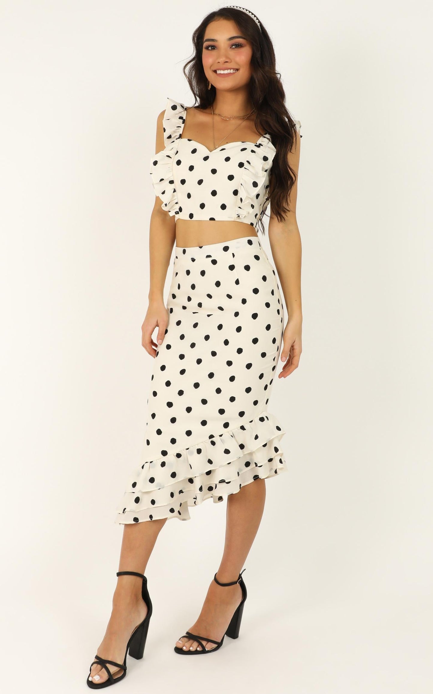 From Me Baby Two Piece Set In White Spot