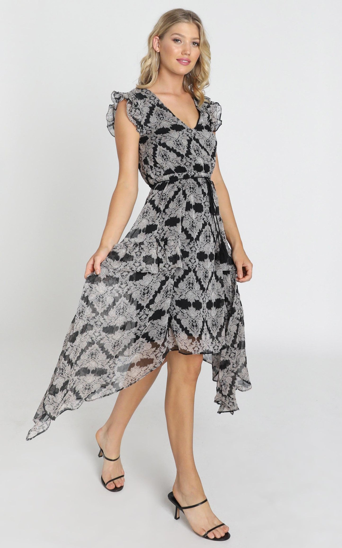 Genevieve Dress in Black Print