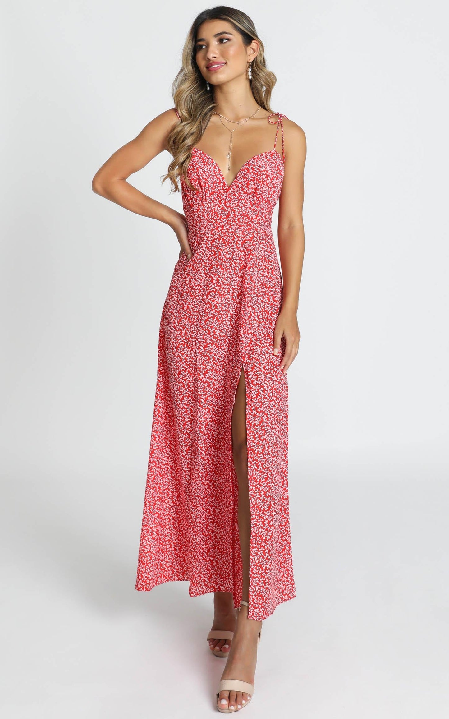 Groove On Dress in Red Floral Print