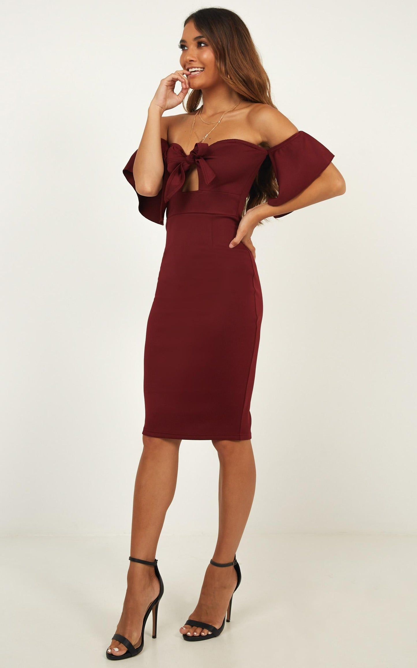 Guest Edit Dress in Wine