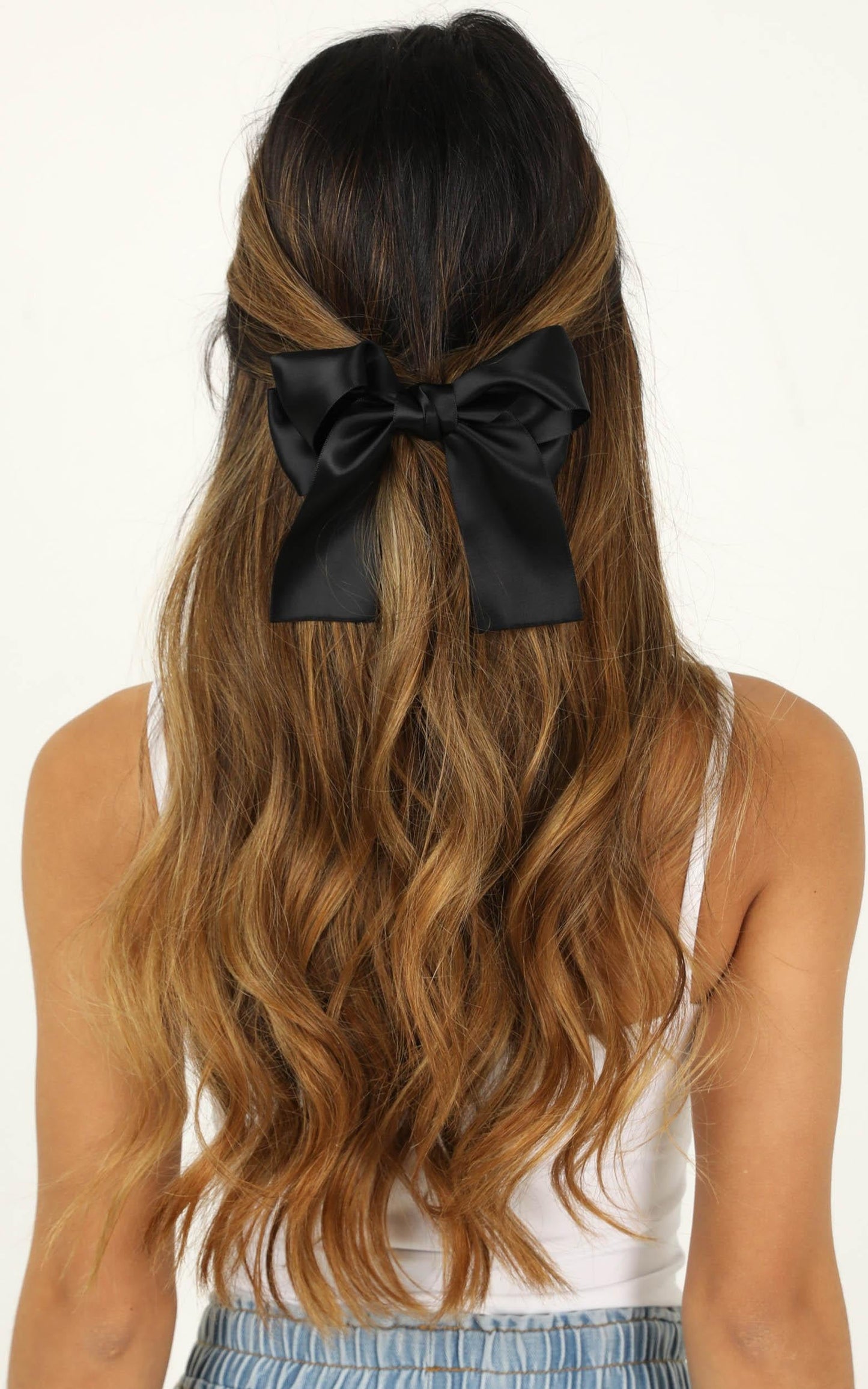 Hold Me Back Hair Bow 2 Pack In Emerald And Black Satin