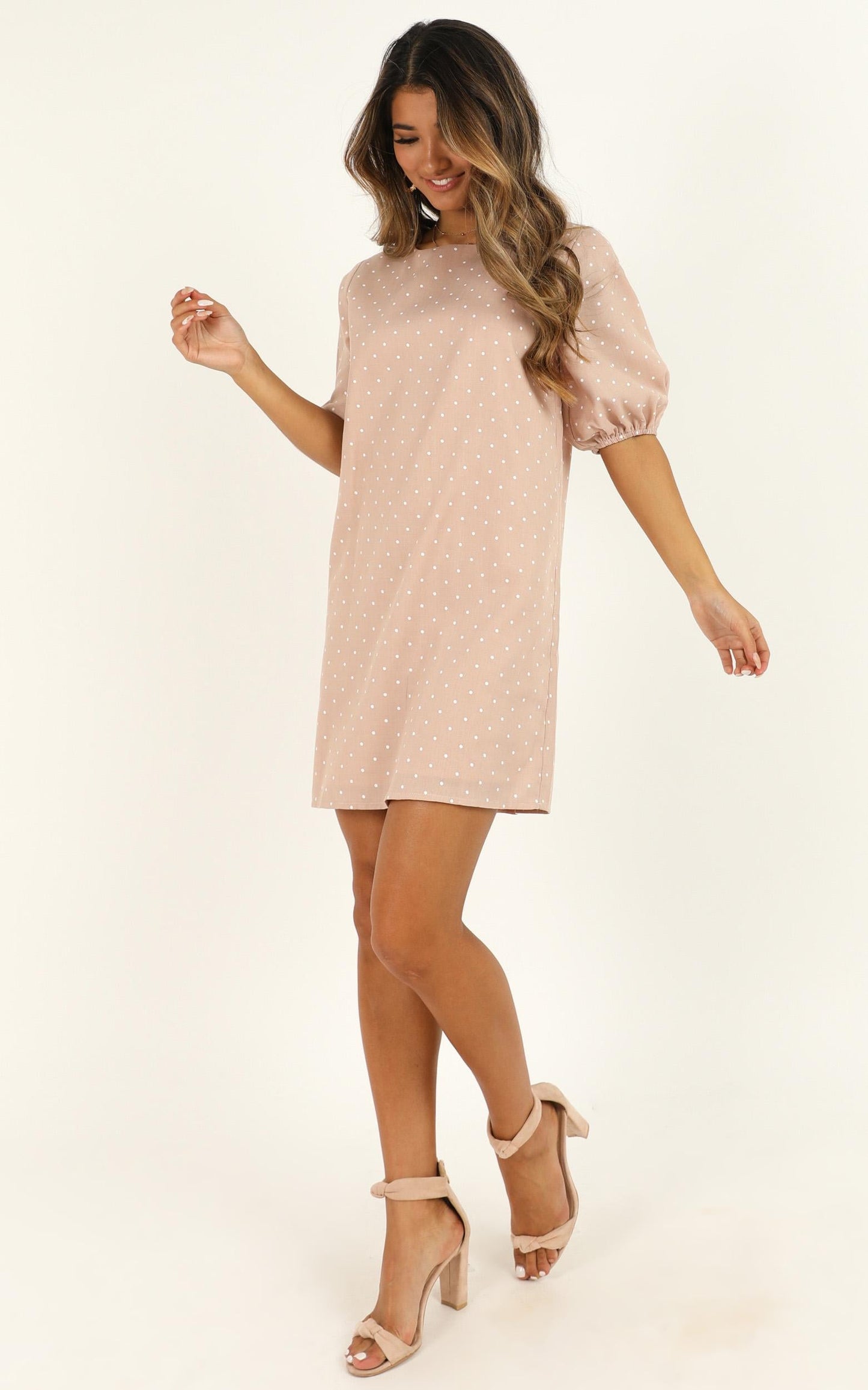 Imagine The Best Dress In Beige Spot