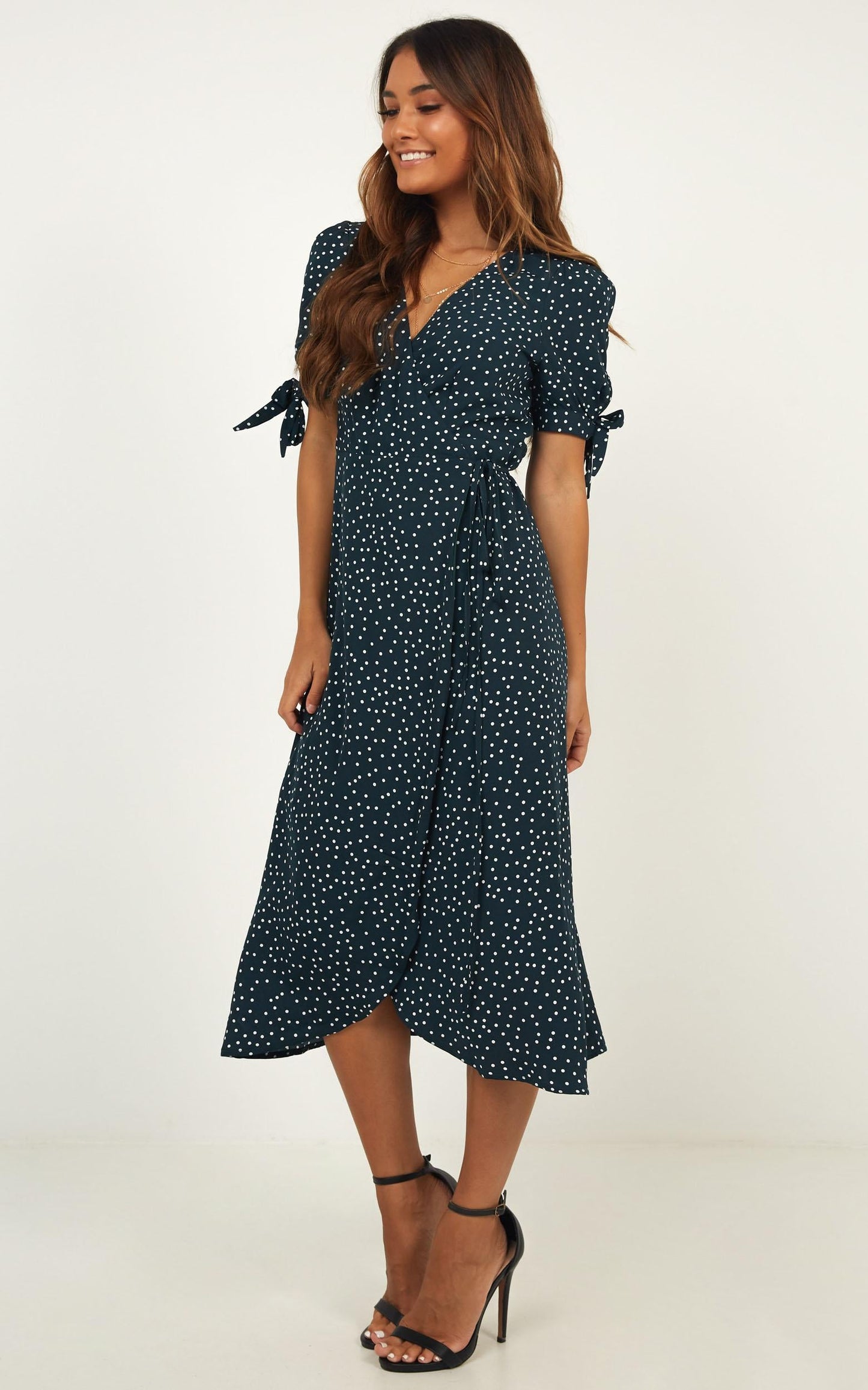 Kite Flyer Dress In Emerald Spot