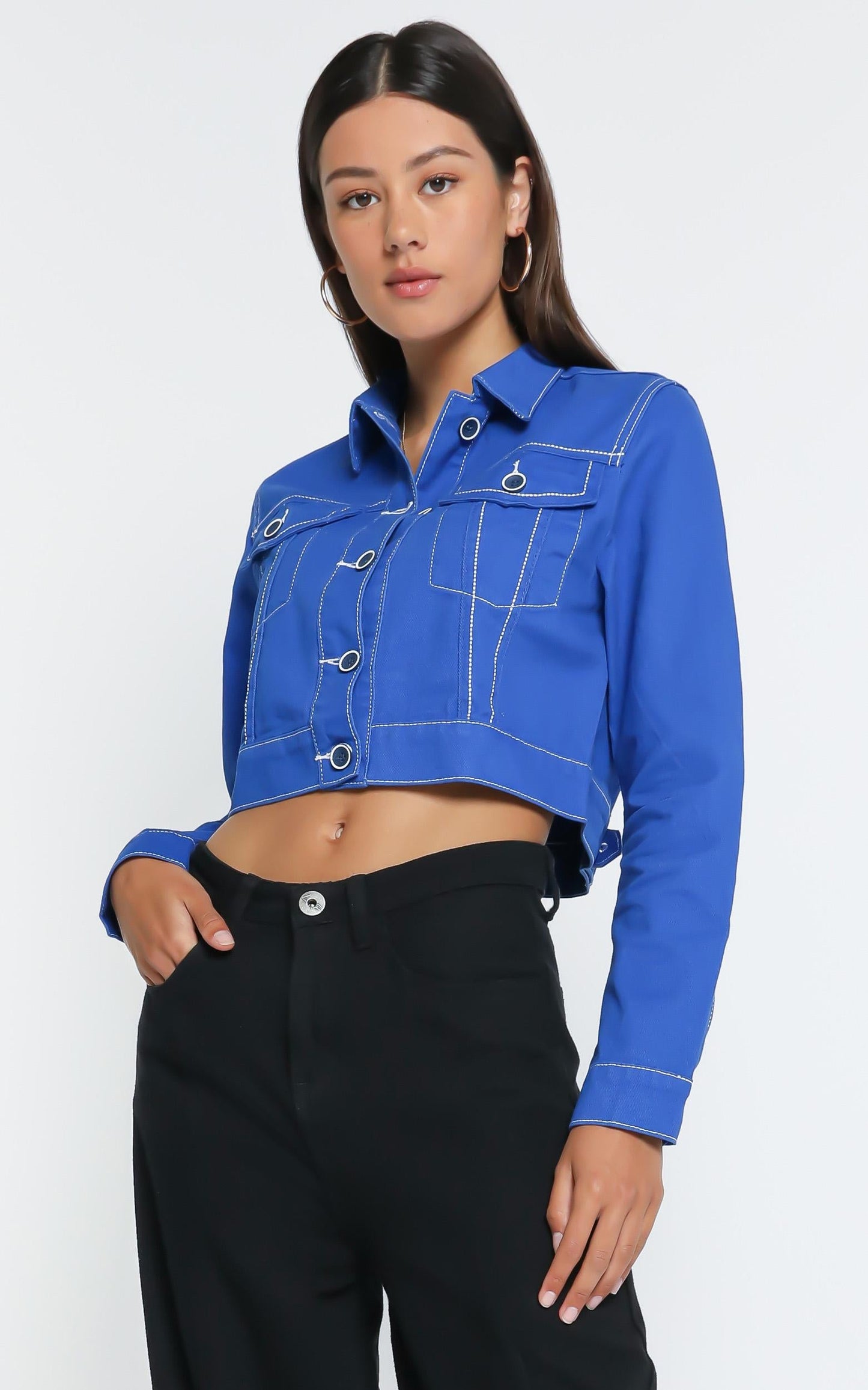 Lioness - Reign Denim Jacket in Cobalt Blue