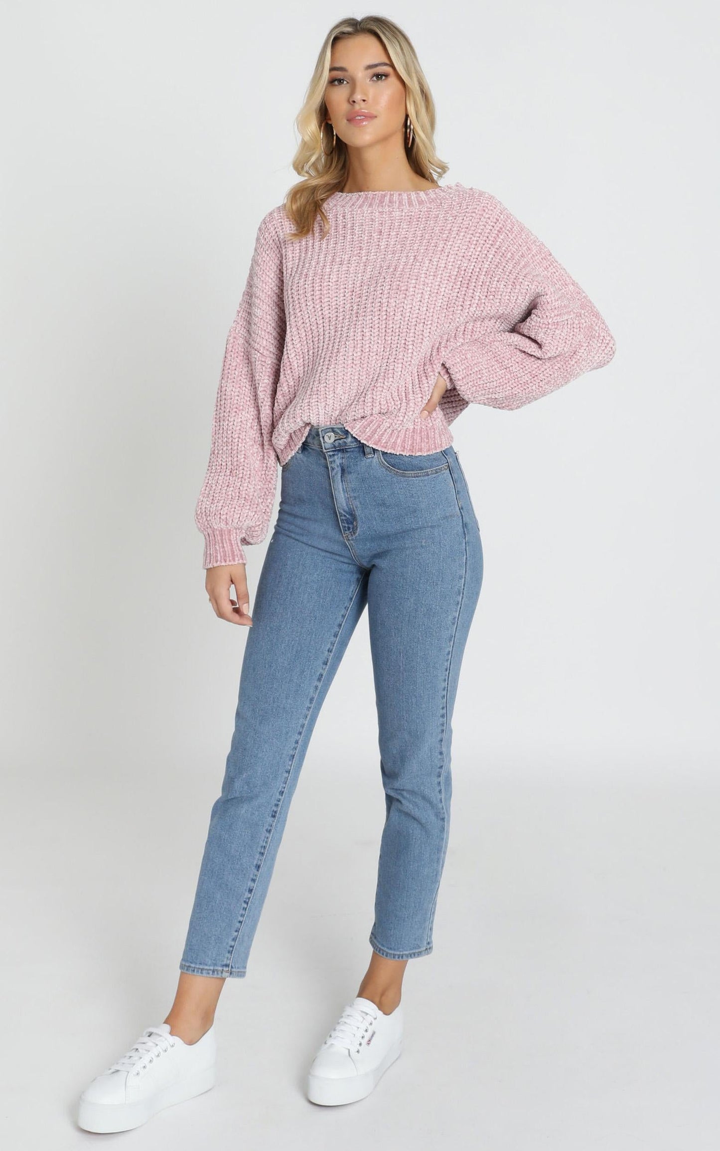 Little Do You Know Knit Sweater In Mauve Chenille