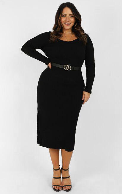 Living For It Knit Dress in Black