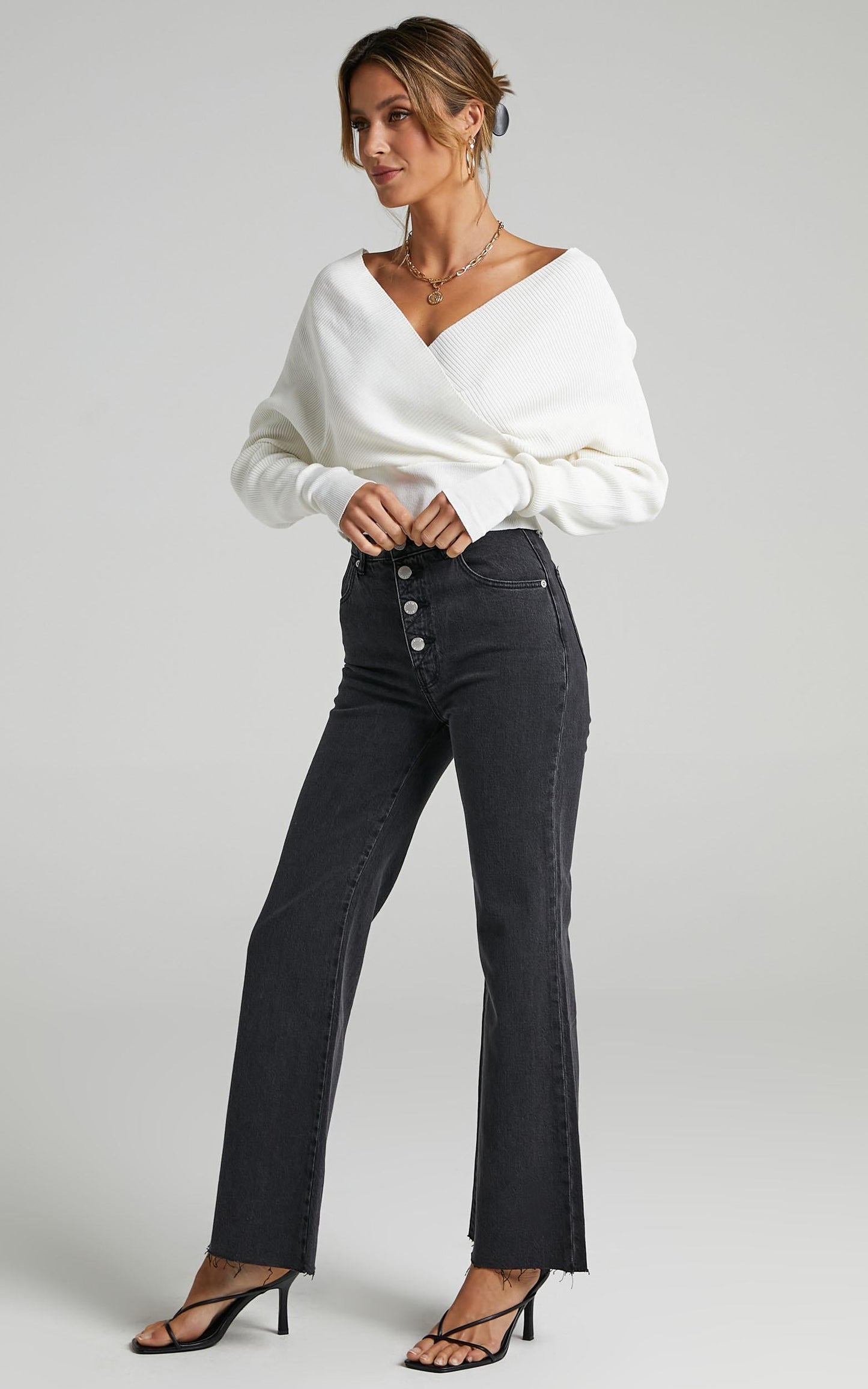 Rollas - Eastcoast Crop Flare Jean in Comfort Shadow