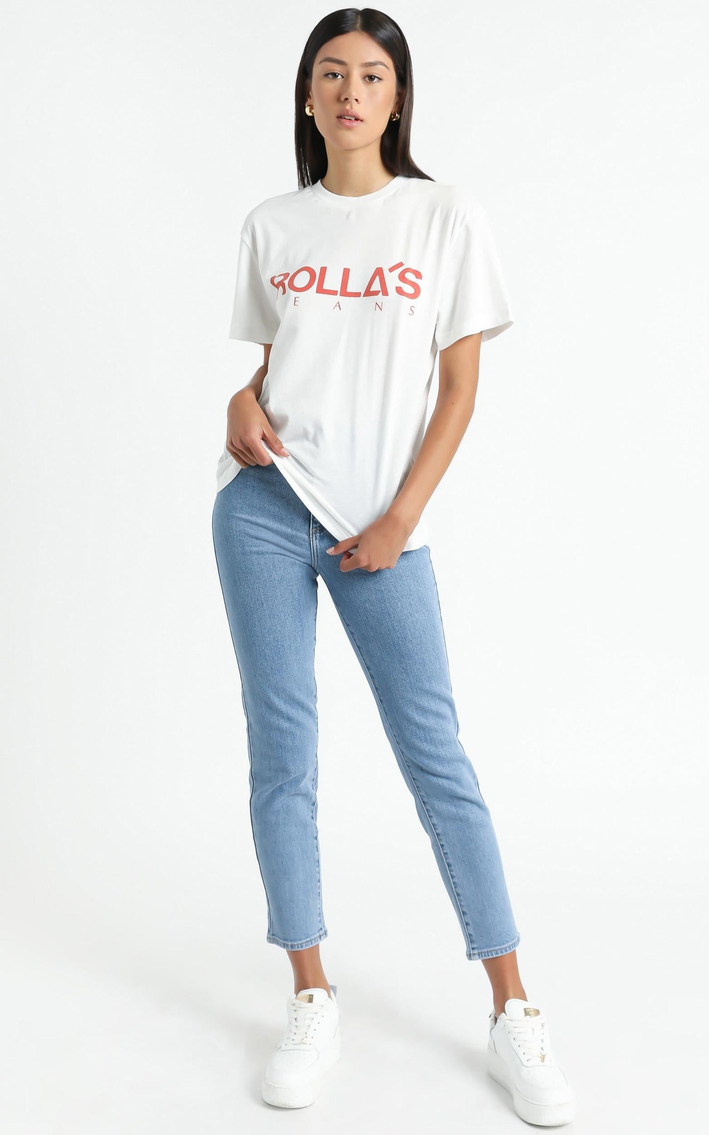 Rollas - Tomboy Classic Logo Tee in Faded Red