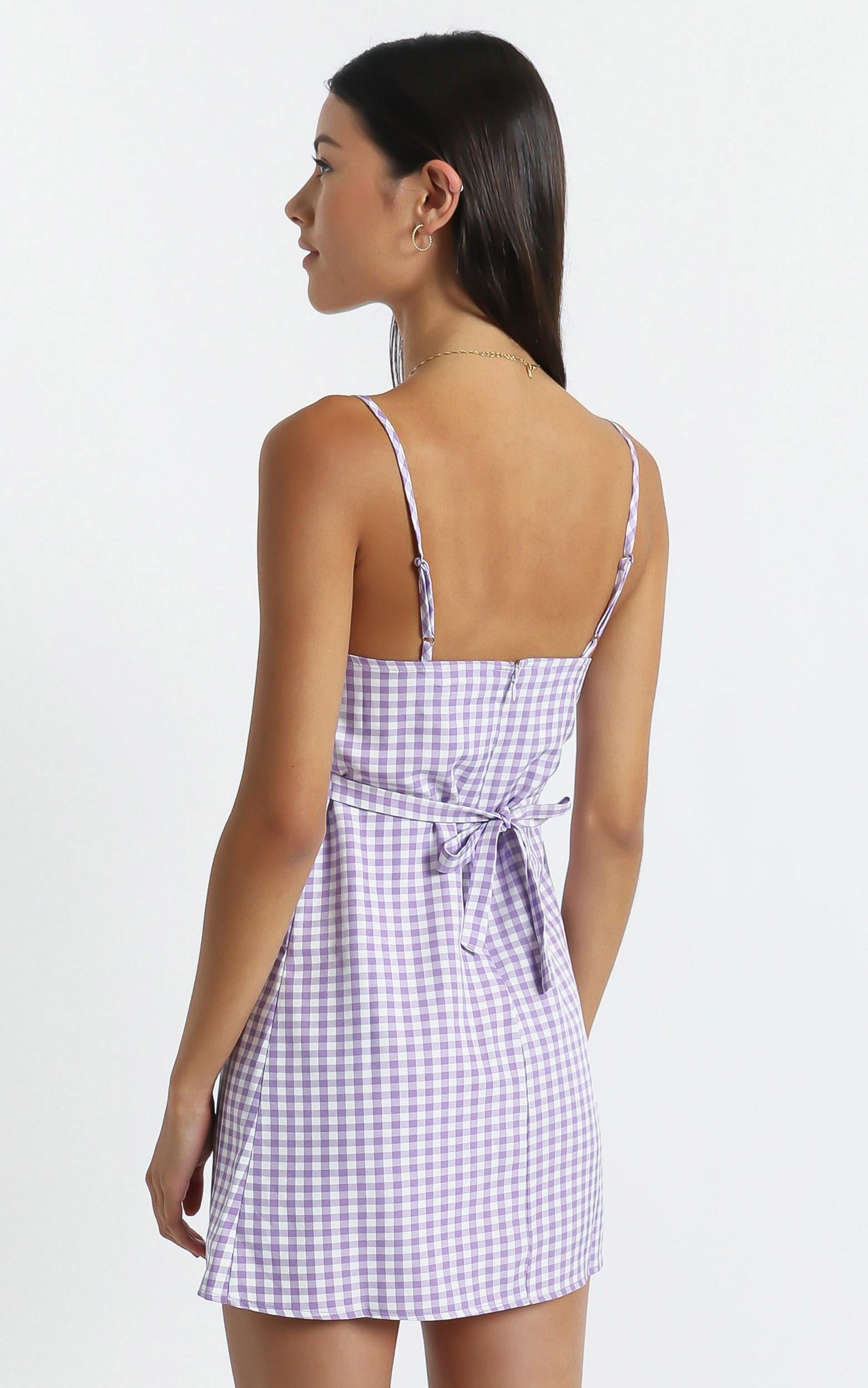 Elsie Dress in Purple Check