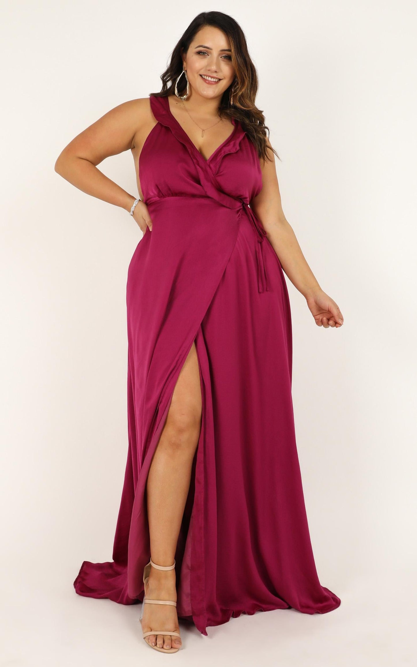 Losing My Edge Dress In Raspberry Satin