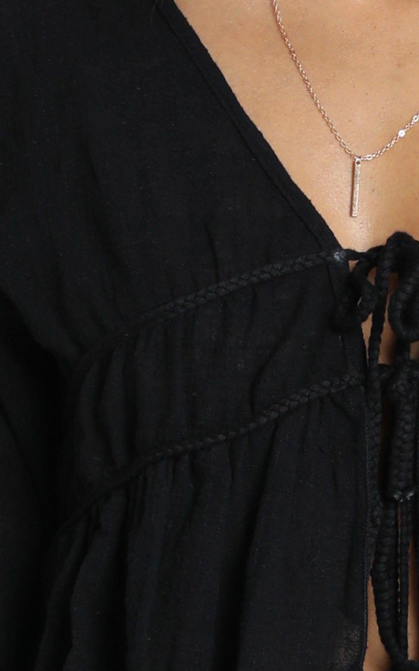 Rana Trim Detail Top In Black