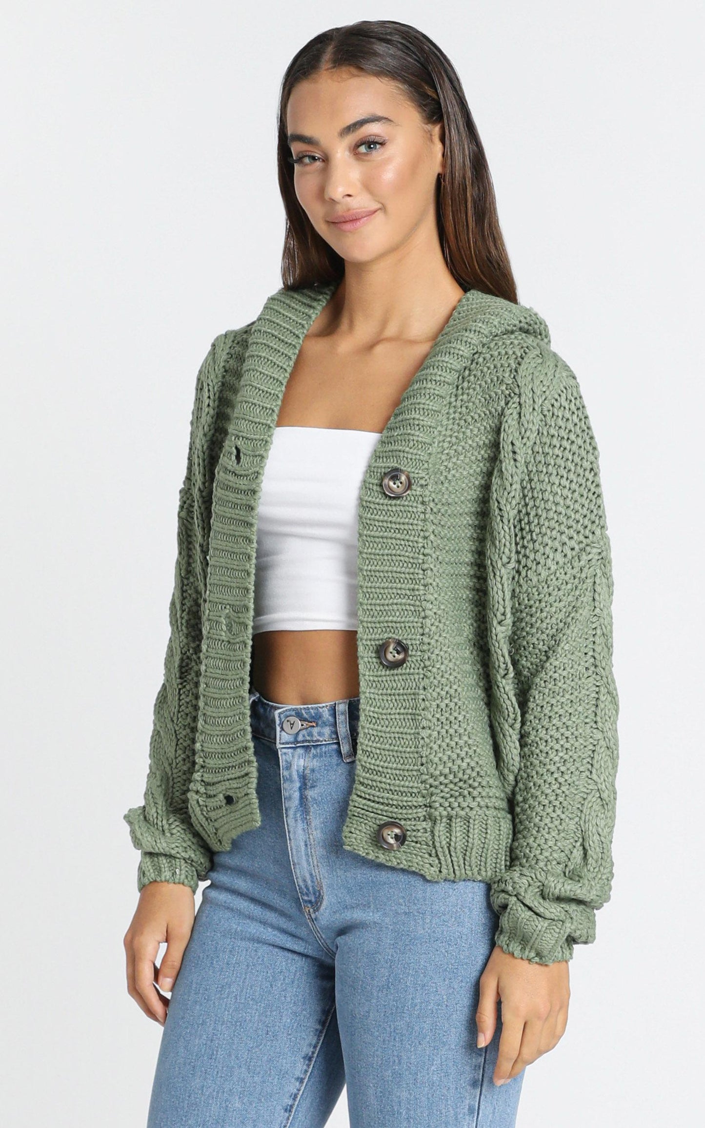 Allie Cardigan in Olive