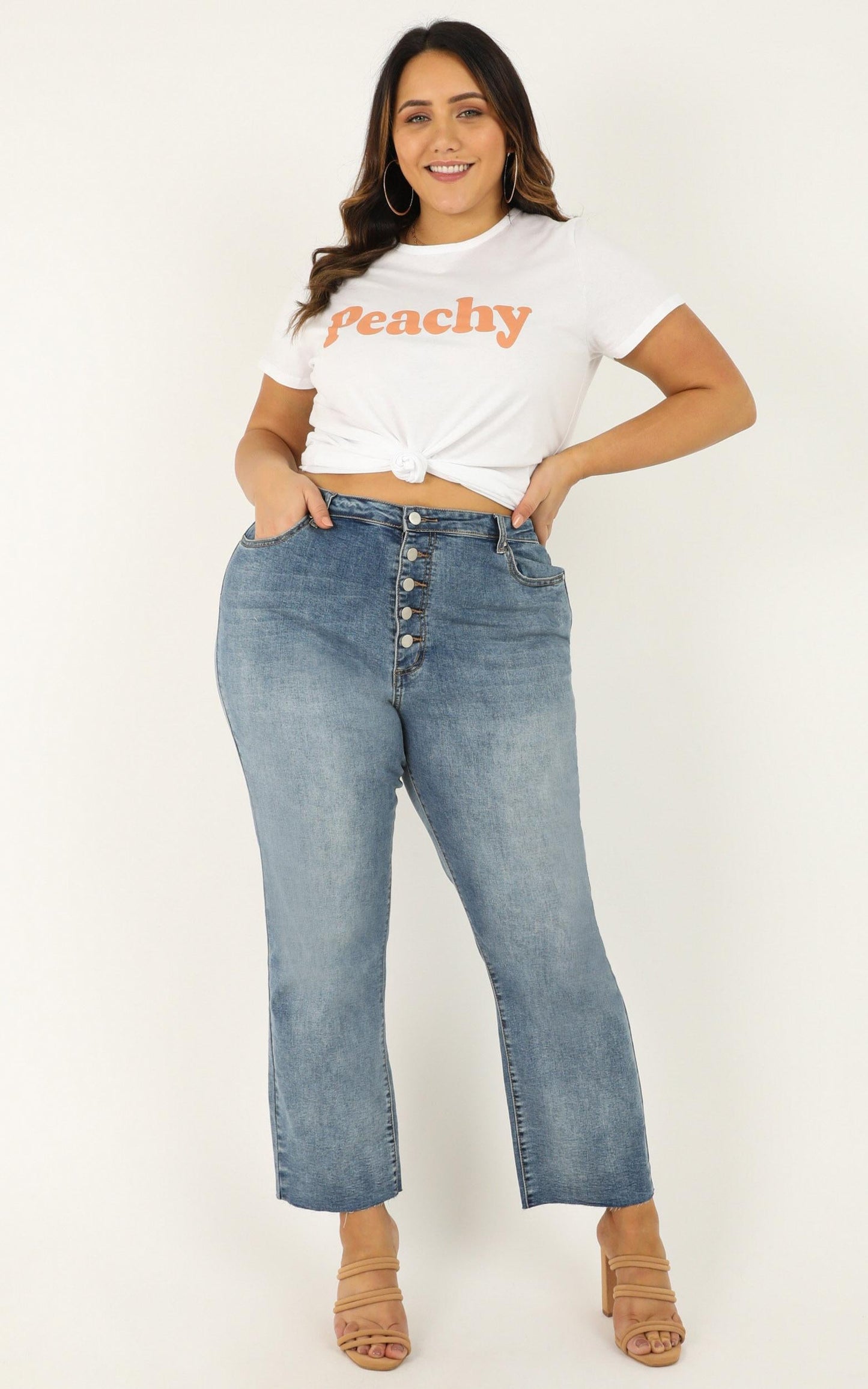 Peachy Tee In White