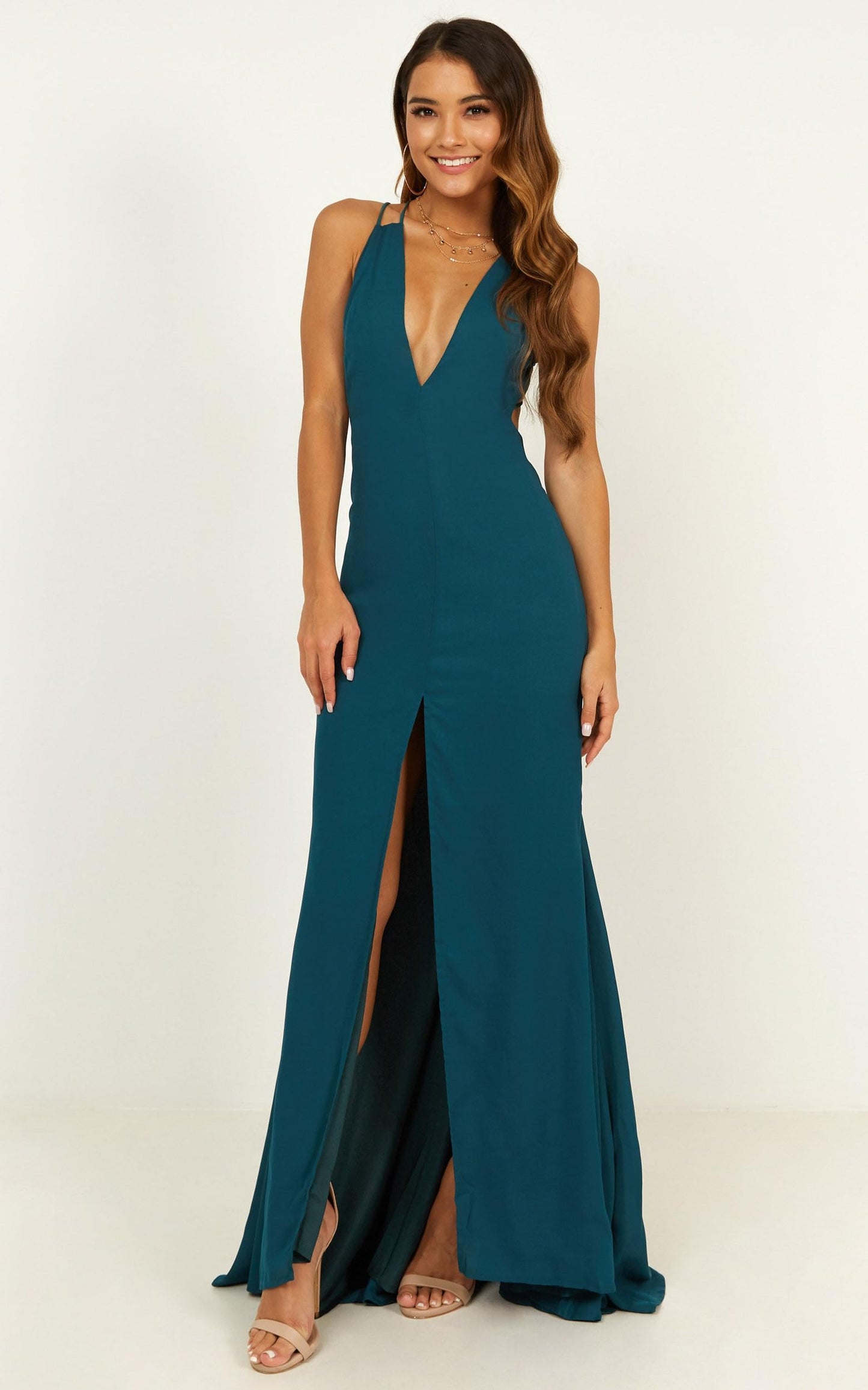 Plans Tonight Maxi Dress In Teal