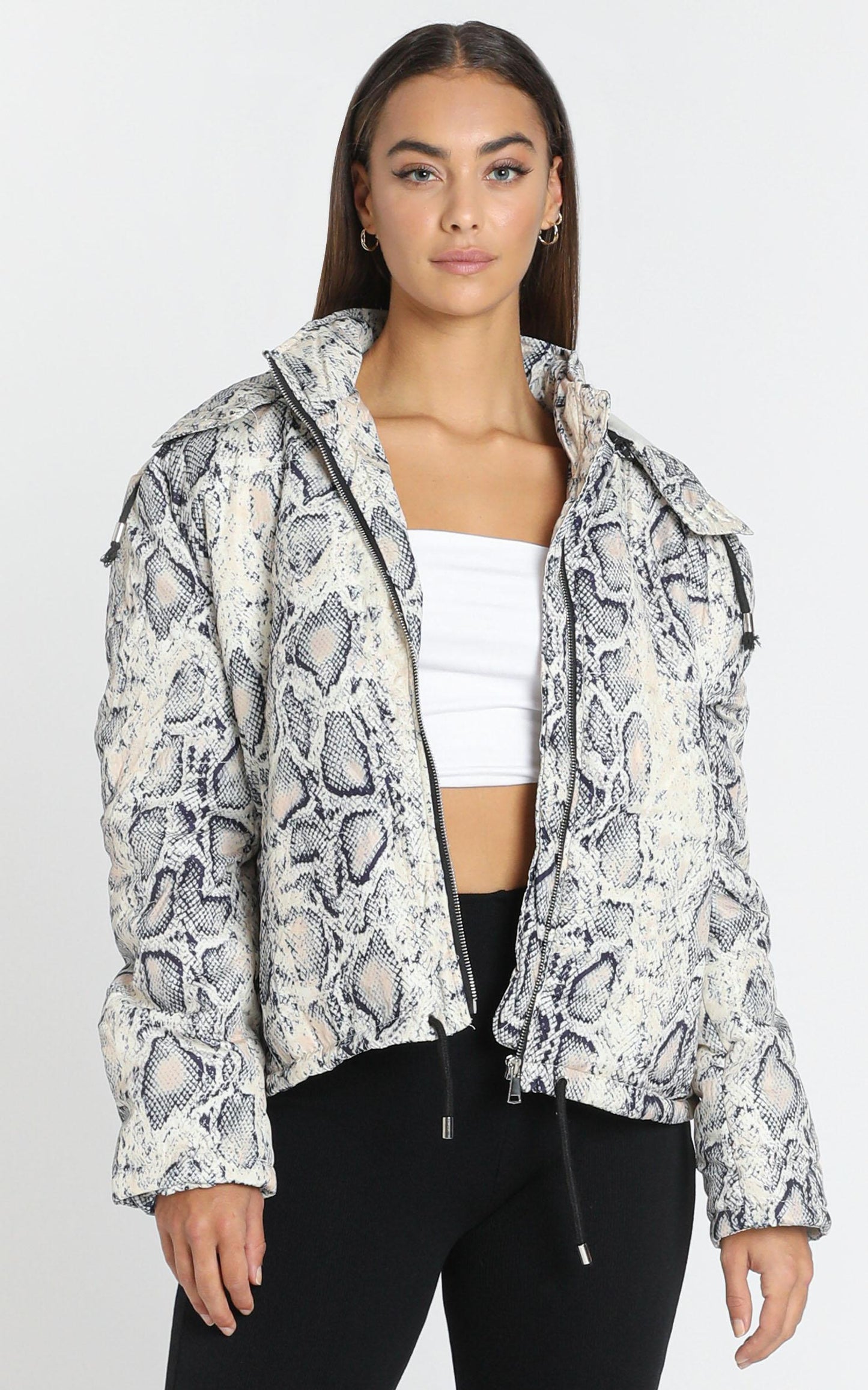 Gone Wild Padded Jacket in Snake Print