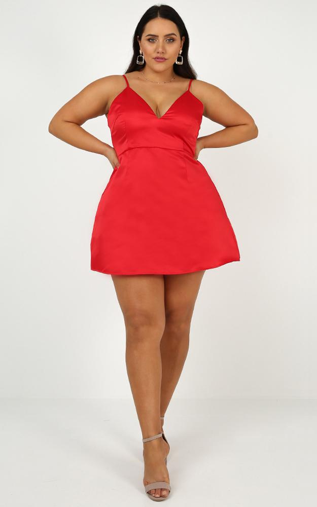 Same Old Love Dress In Red Satin