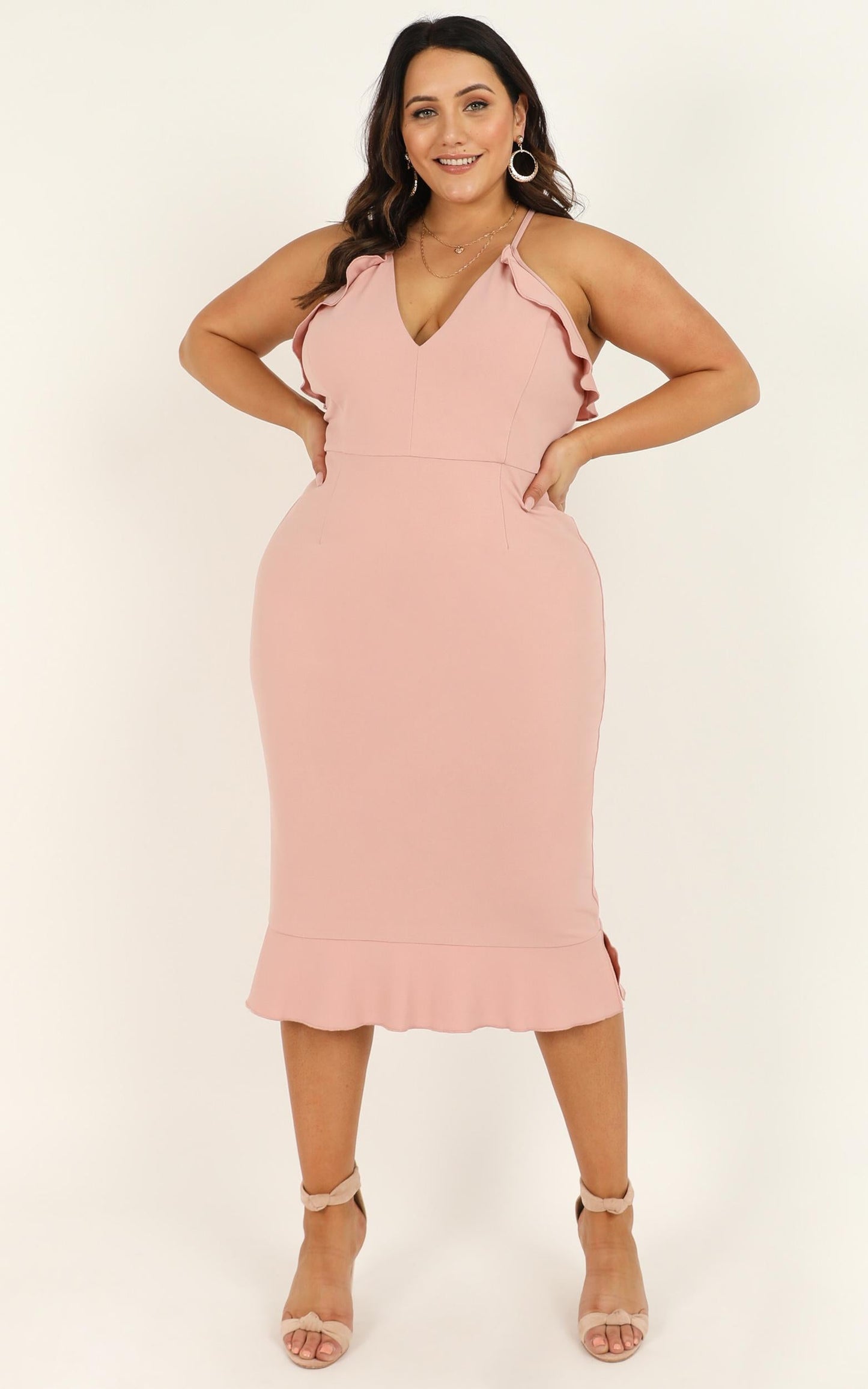 Rose And Petal Dress In Blush
