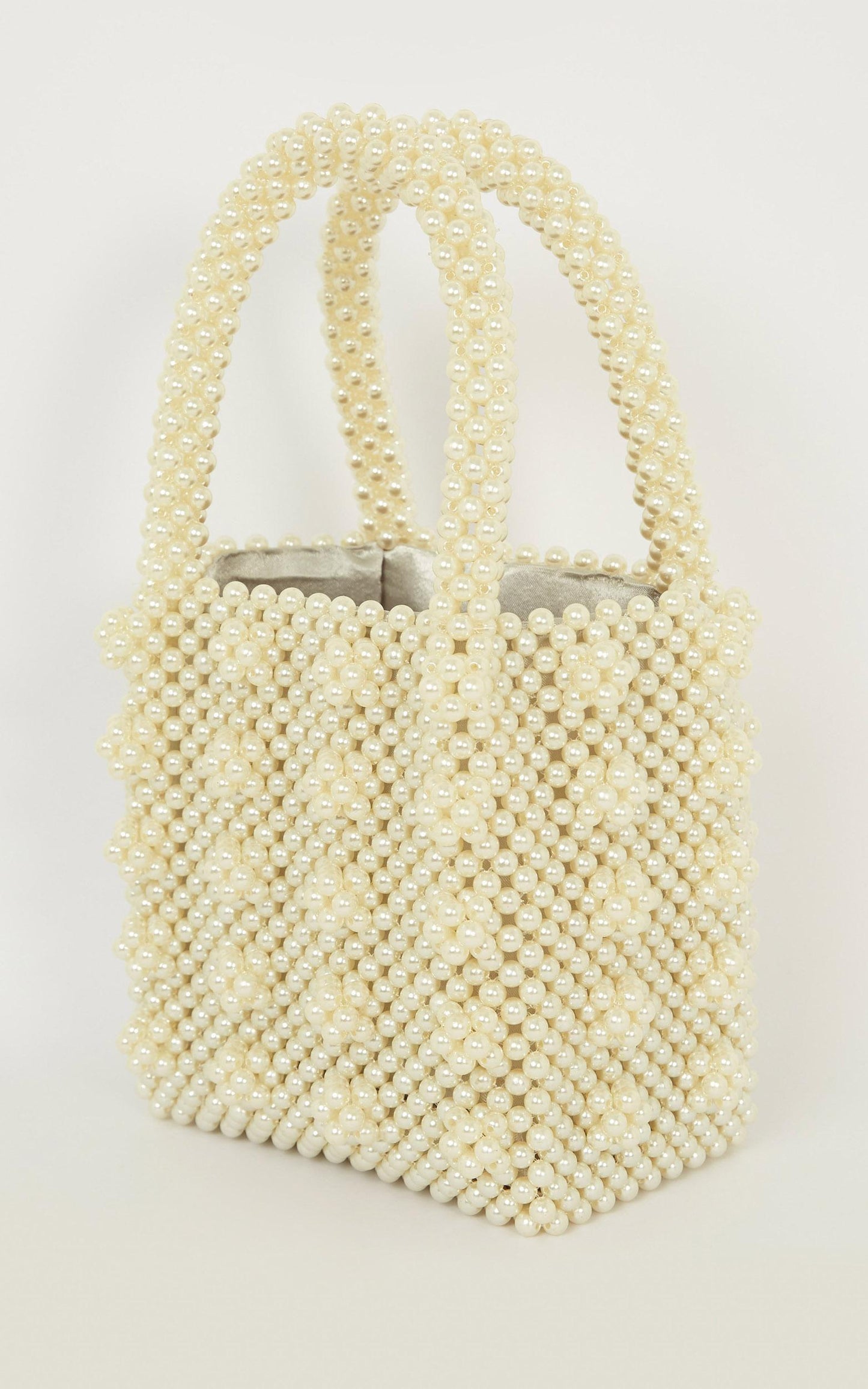 Shed Light Beaded Bag In Pearl