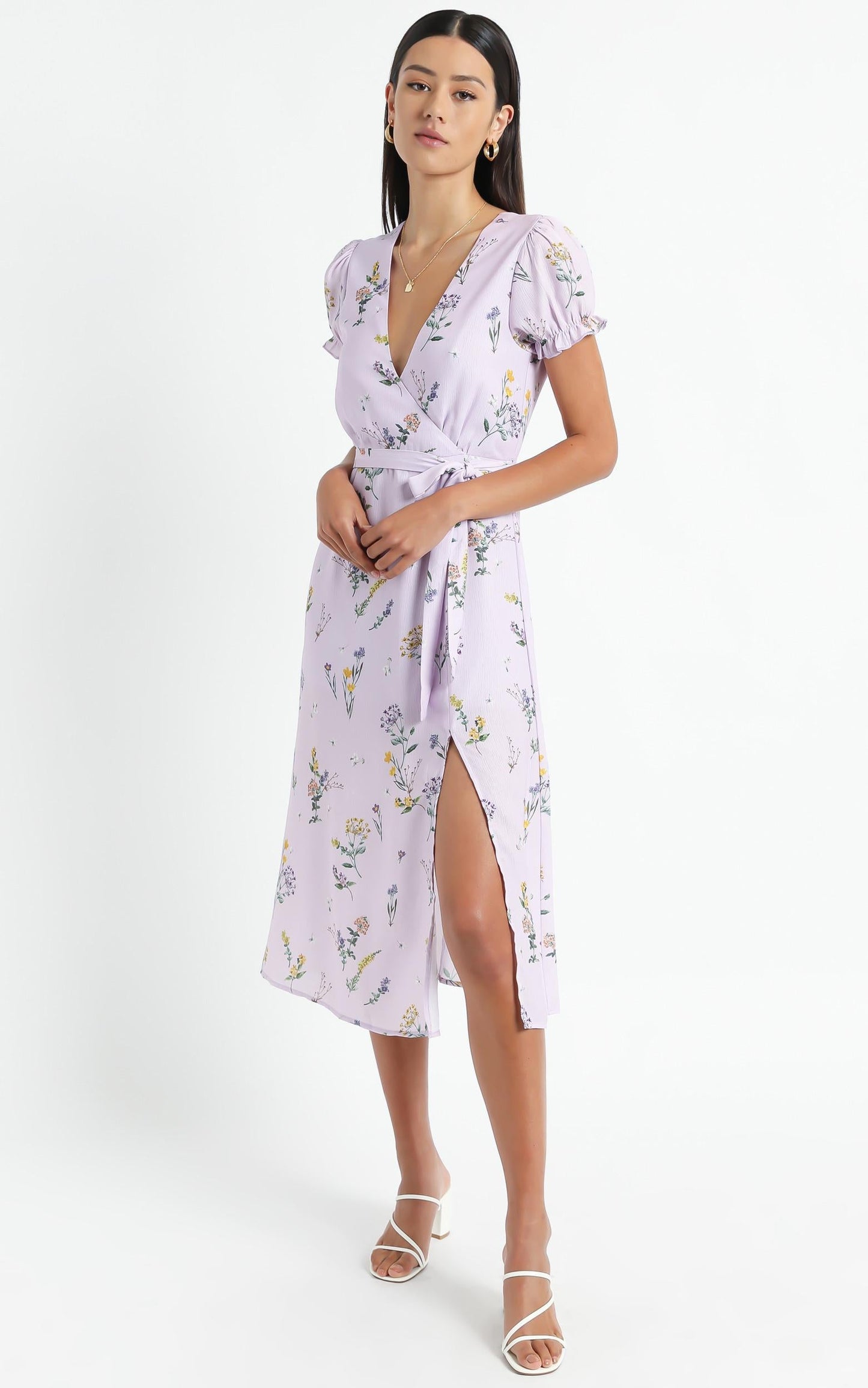 Sudden Life Dress in Lavender Botanical Floral