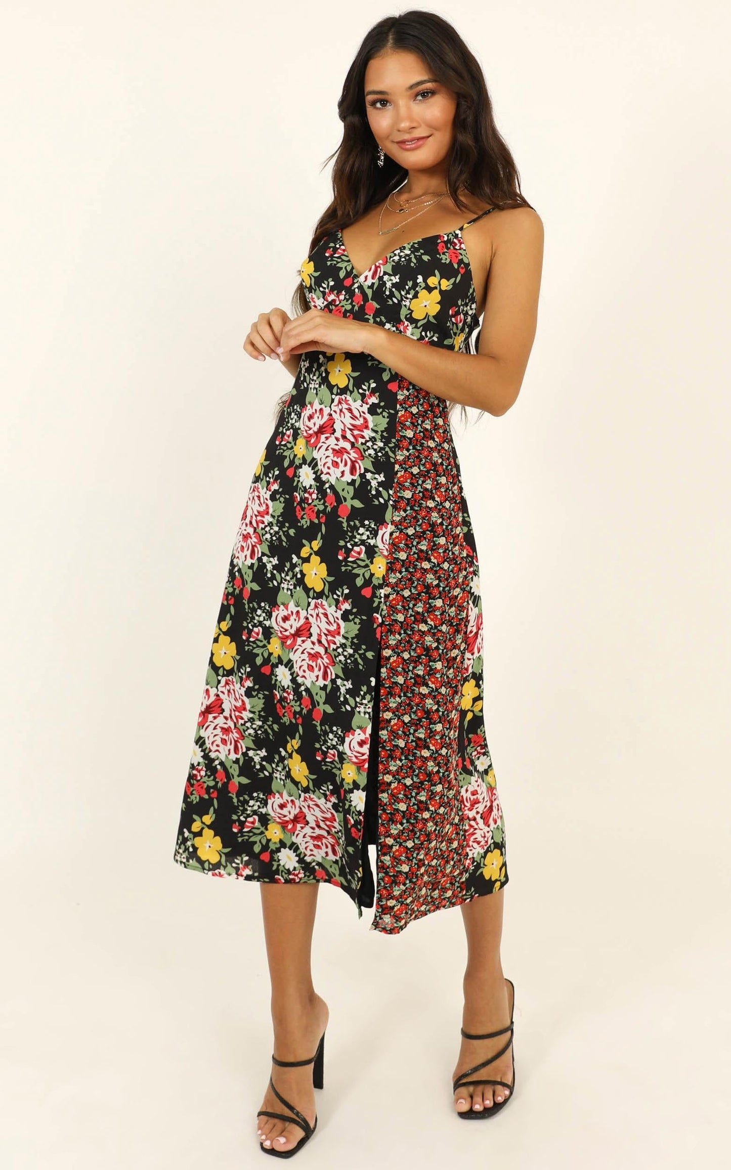 Spice Market Dress In Black Floral