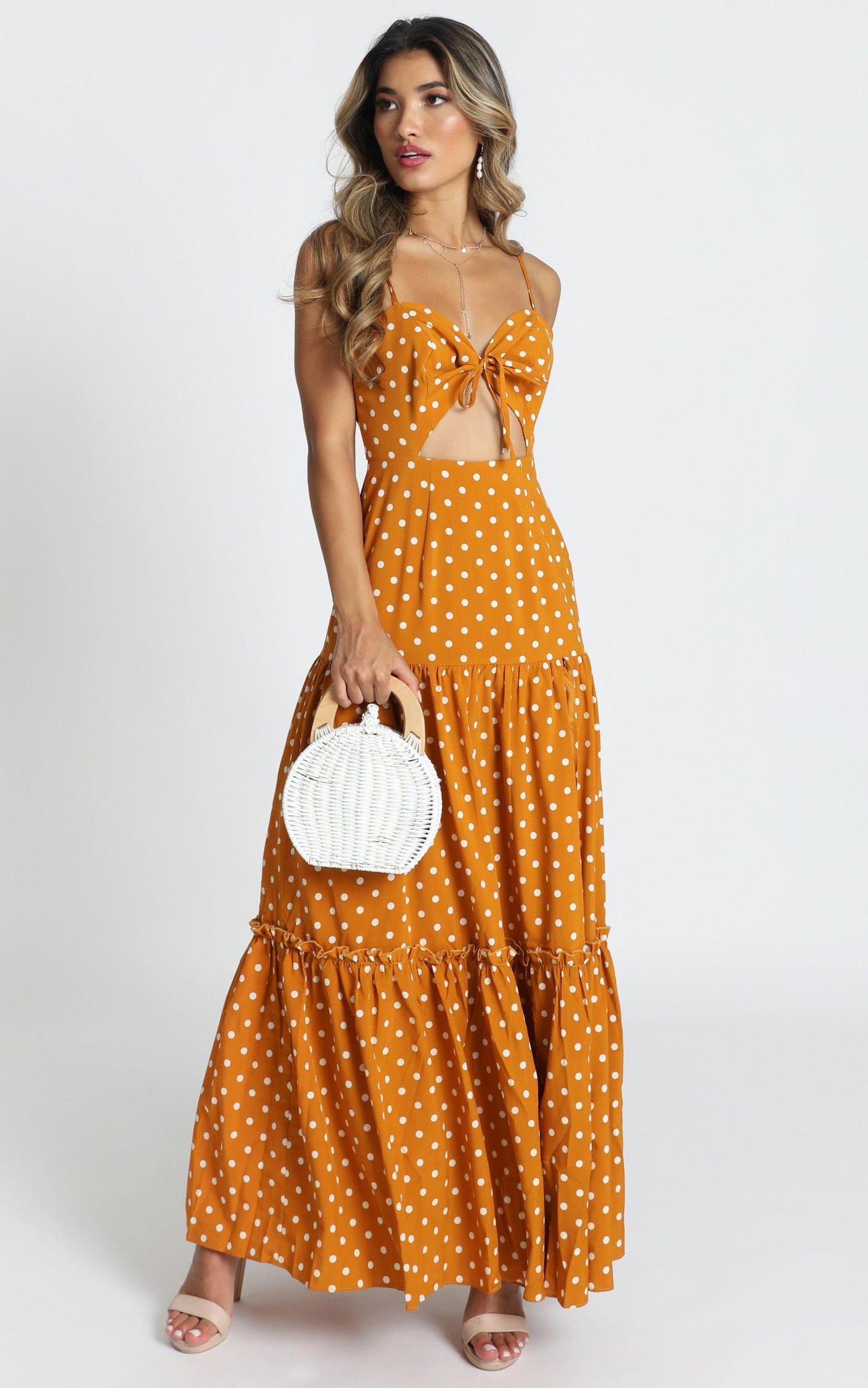 Spot Me If You Wish Dress in Mustard Spot