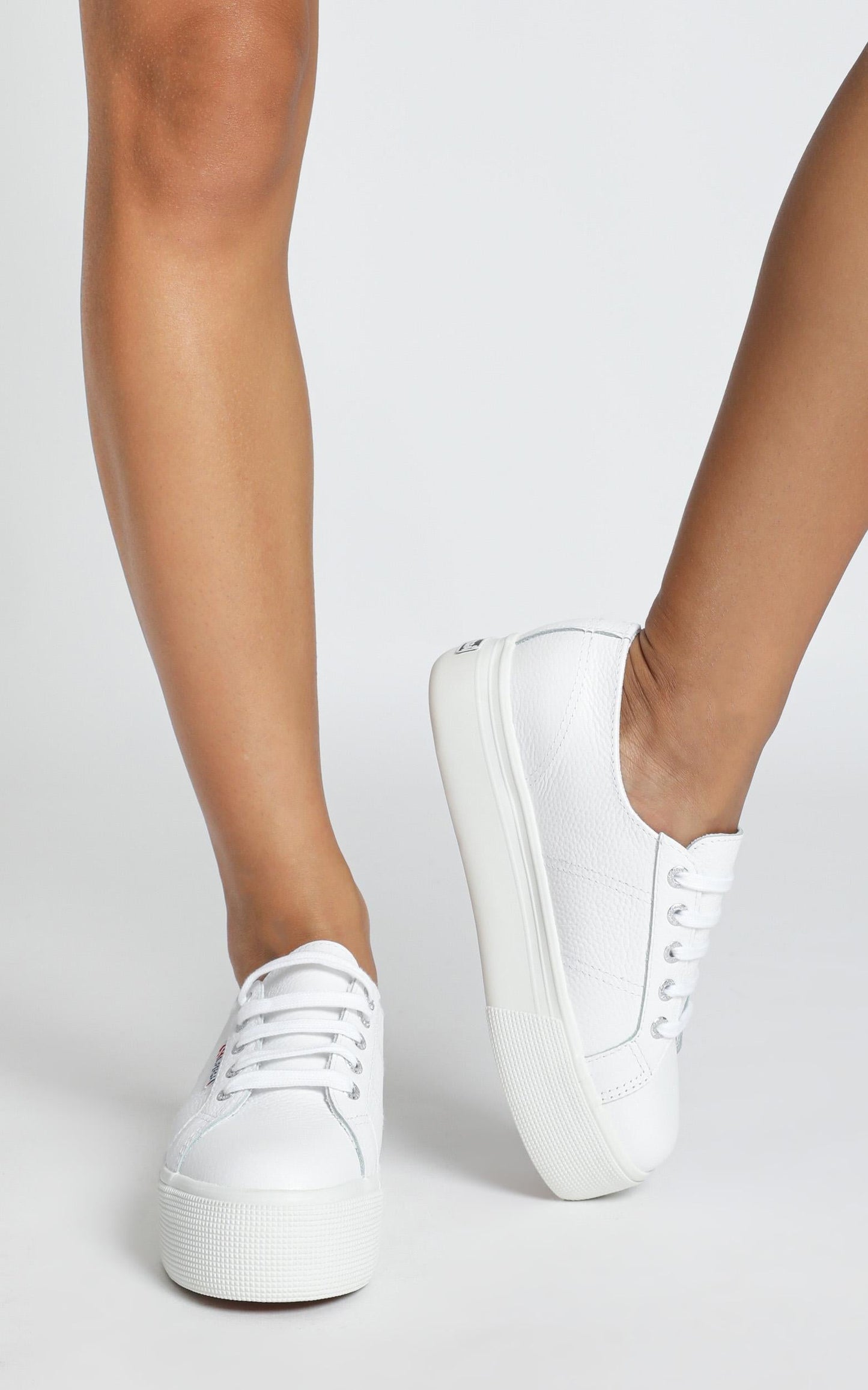 Superga - 2790 FGLW Platform Sneakers in White Leather