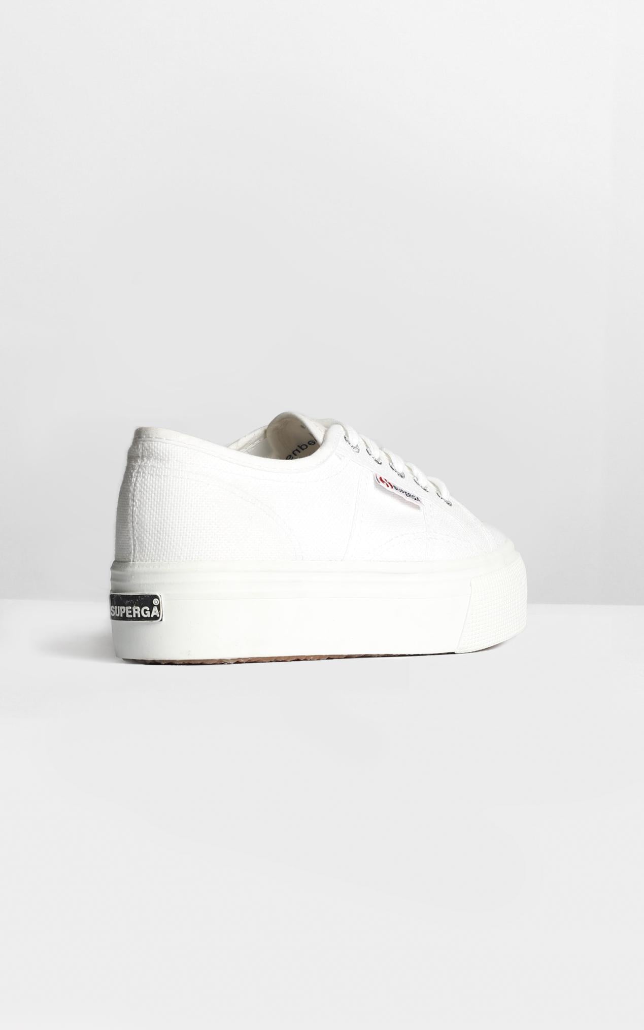 2790 ACOTW Linea Up And Down Platform Sneakers in White Canvas