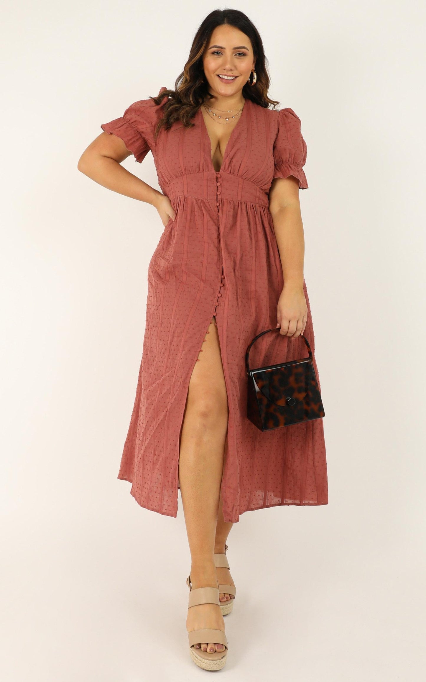 Sweetness Overload Dress In Dusty Rose