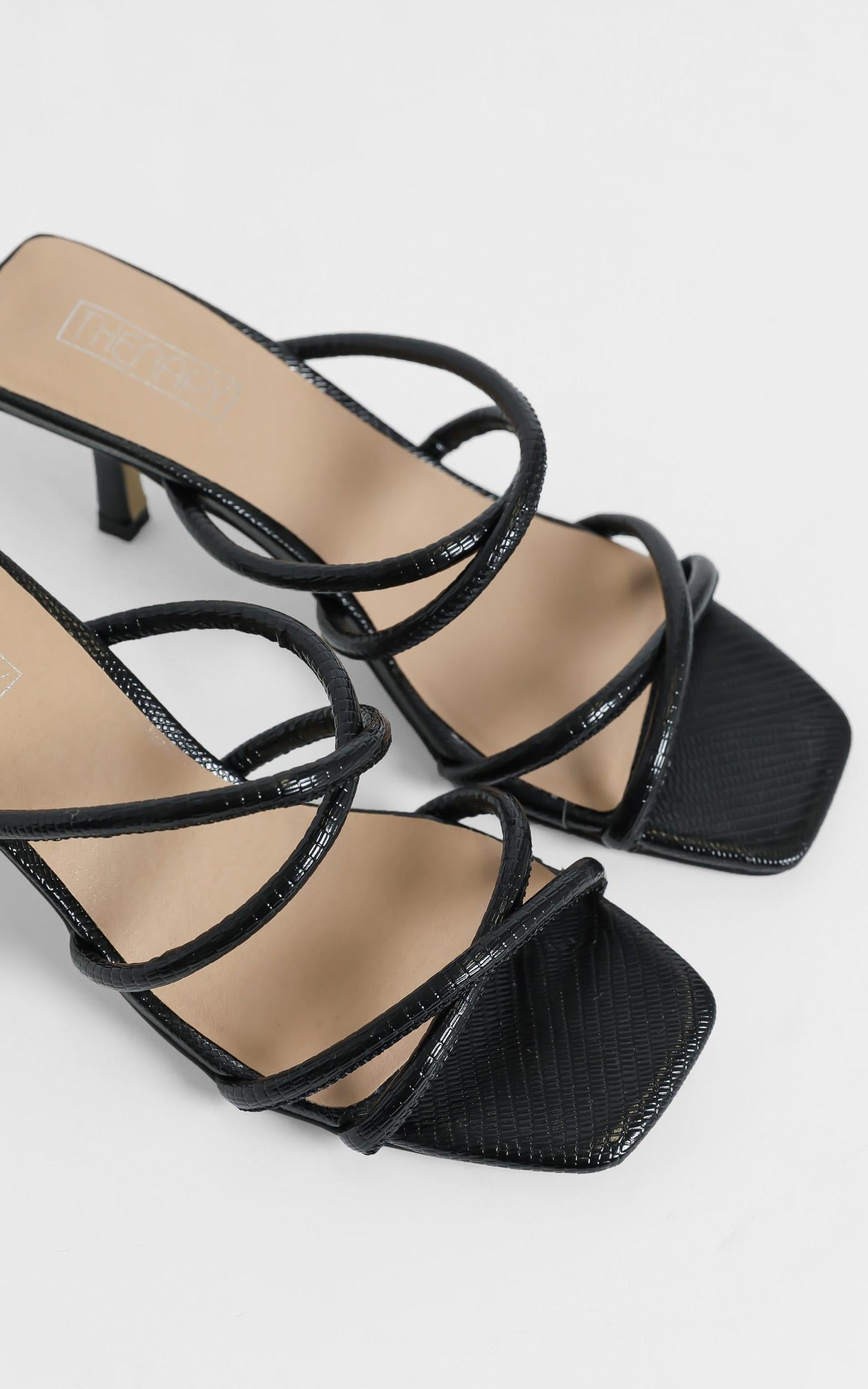 Therapy - Minaj Heels in Black Lizard