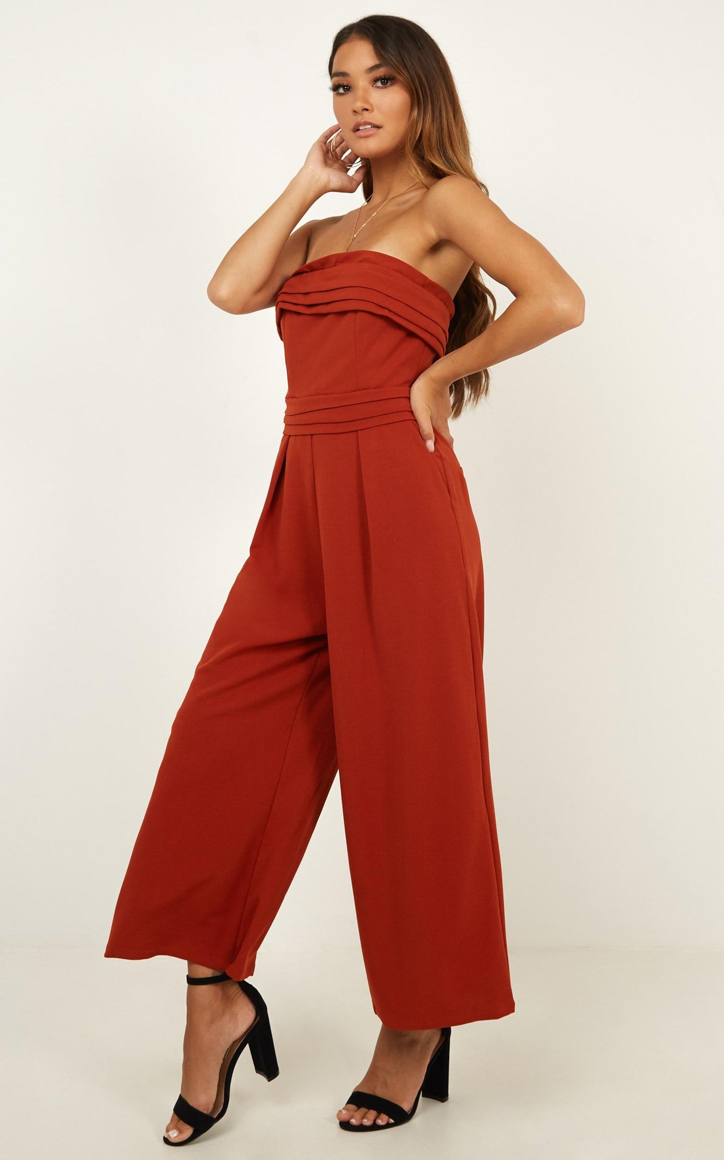 Up Ahead Jumpsuit In Rust