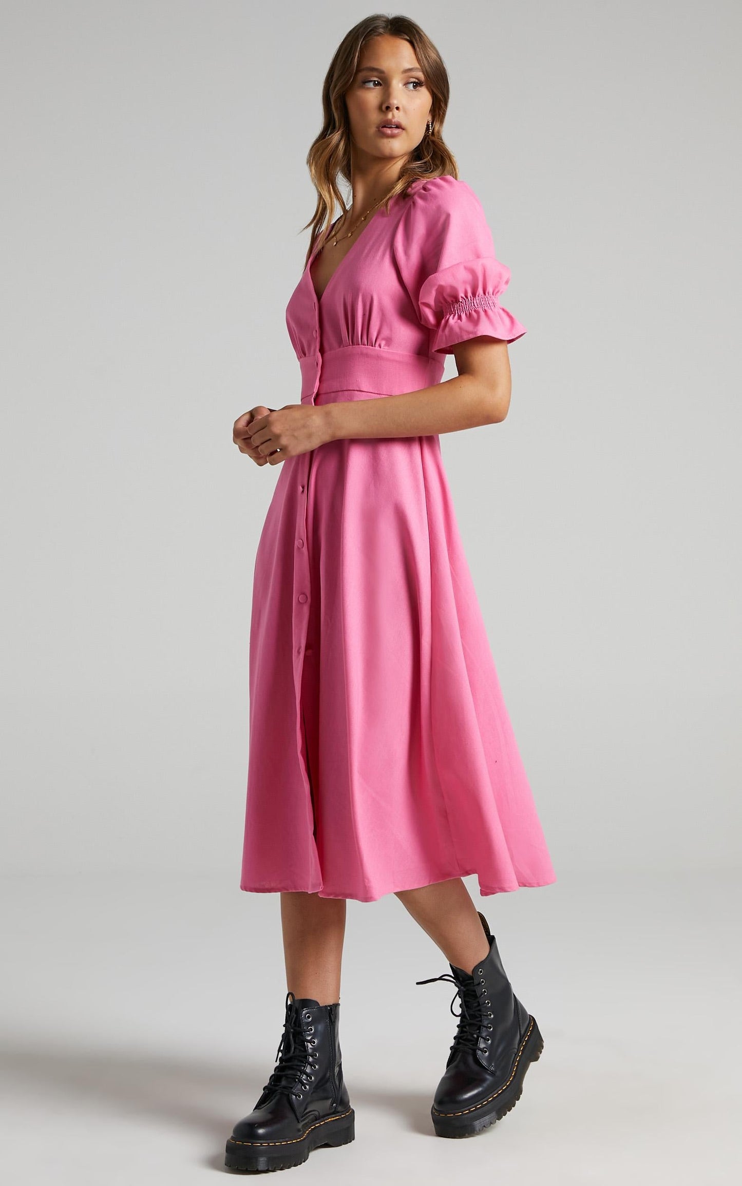 Jaycee Dress in Bubblegum Pink
