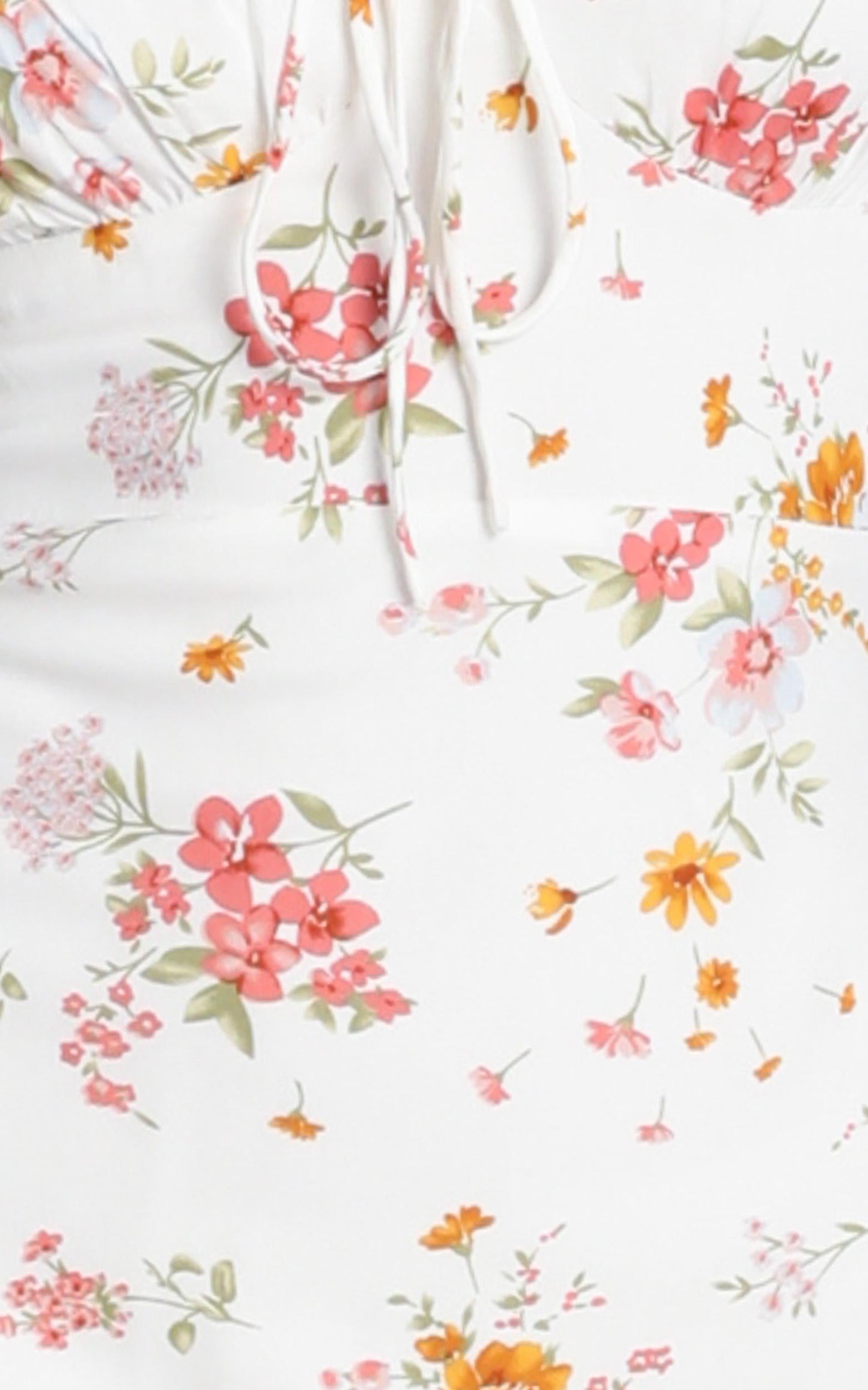 Rushing Back Dress In White Floral