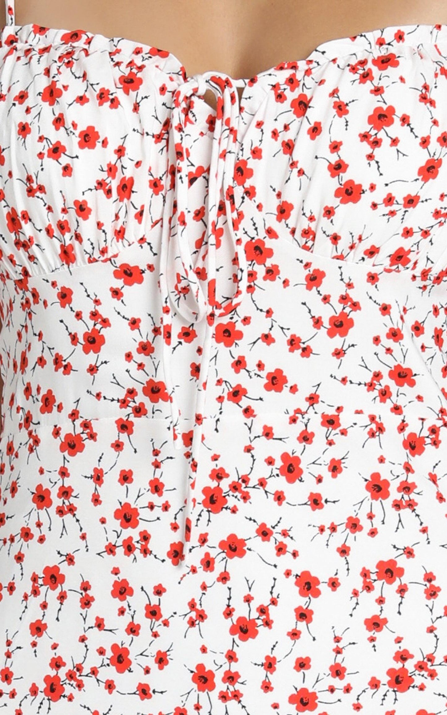 Rushing Back Dress in Red Floral