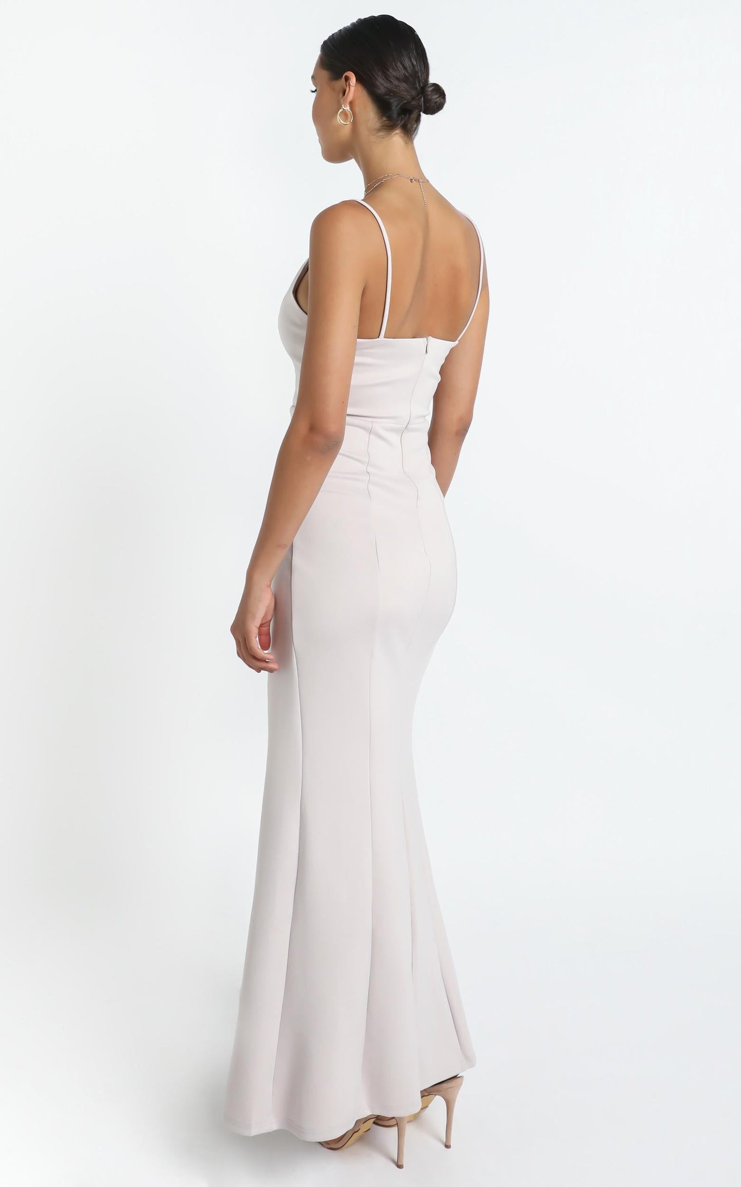 Dare To Dream Split Maxi Dress in Stone