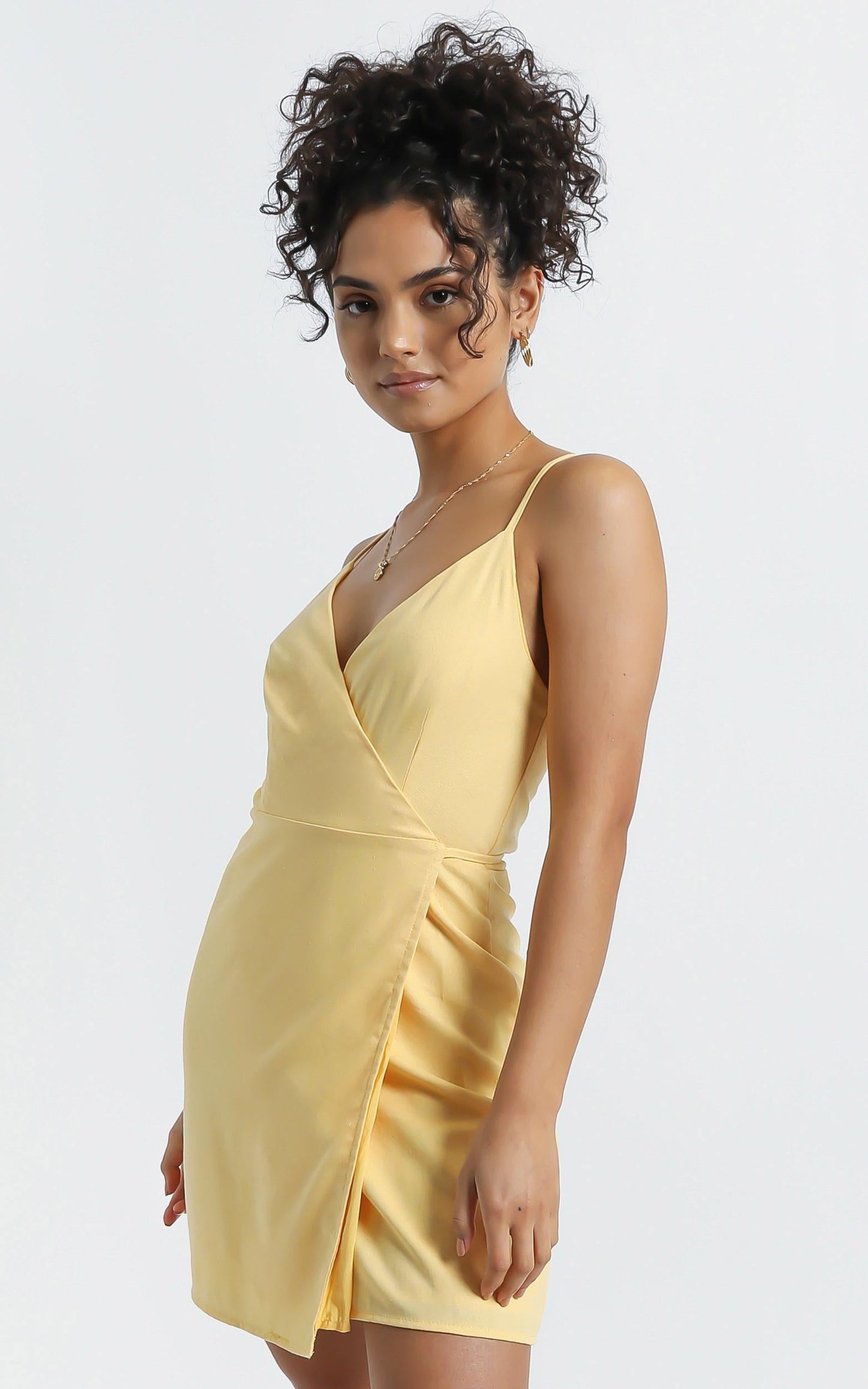 Whisper it Dress in Lemon Linen Look