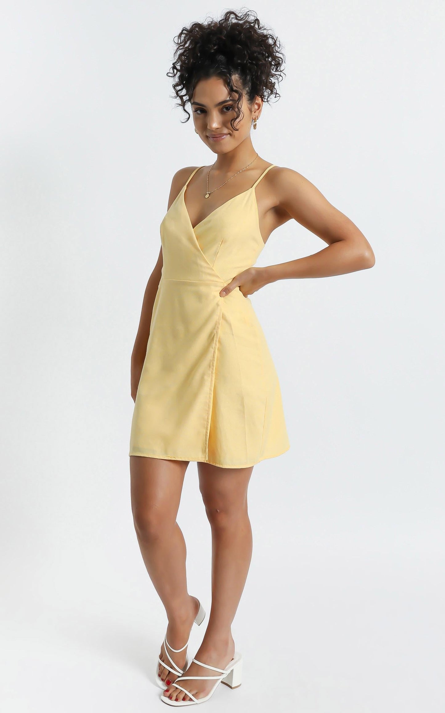 Whisper it Dress in Lemon Linen Look