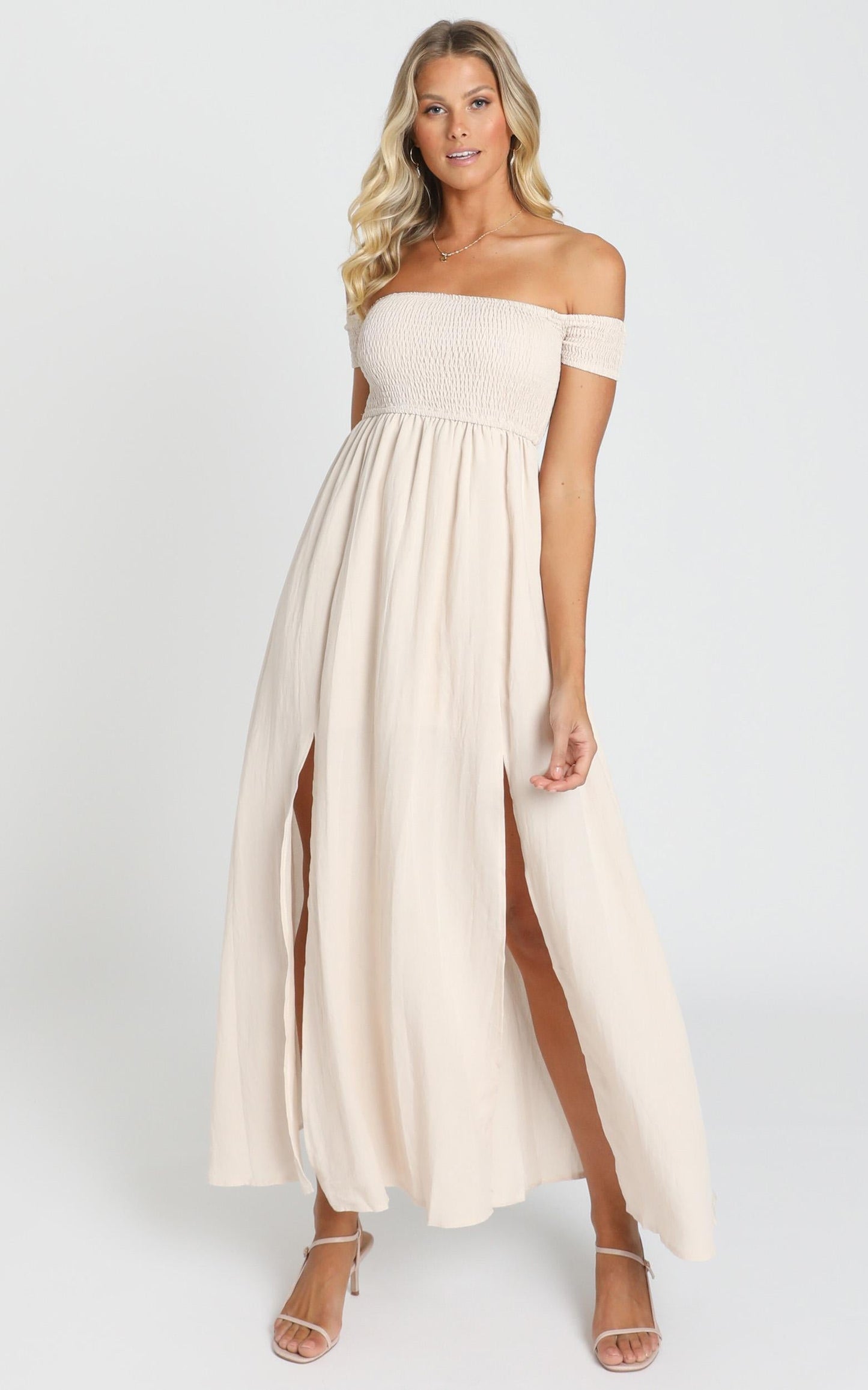 Game Changing Maxi Dress In Natural Linen Look