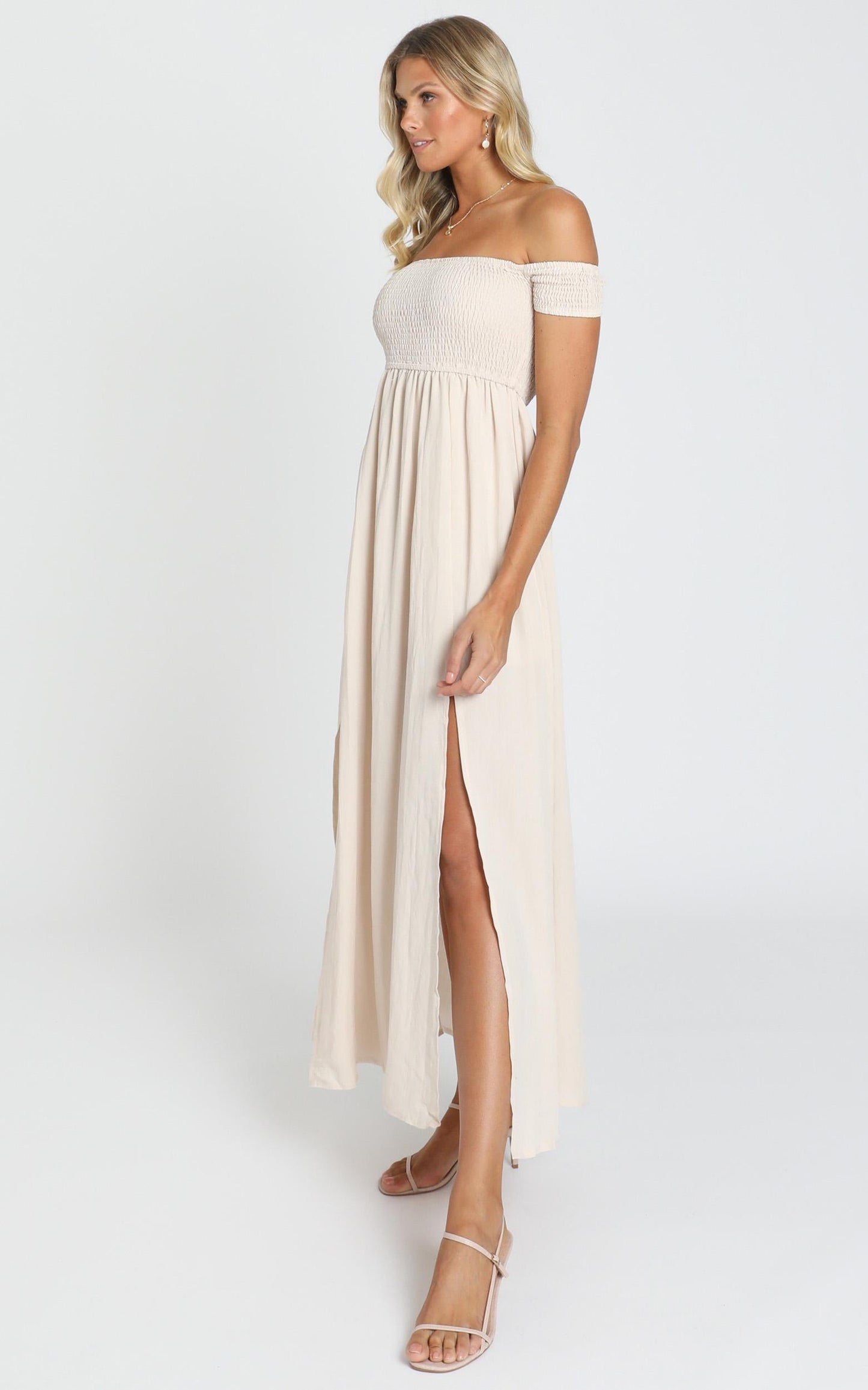 Game Changing Maxi Dress In Natural Linen Look