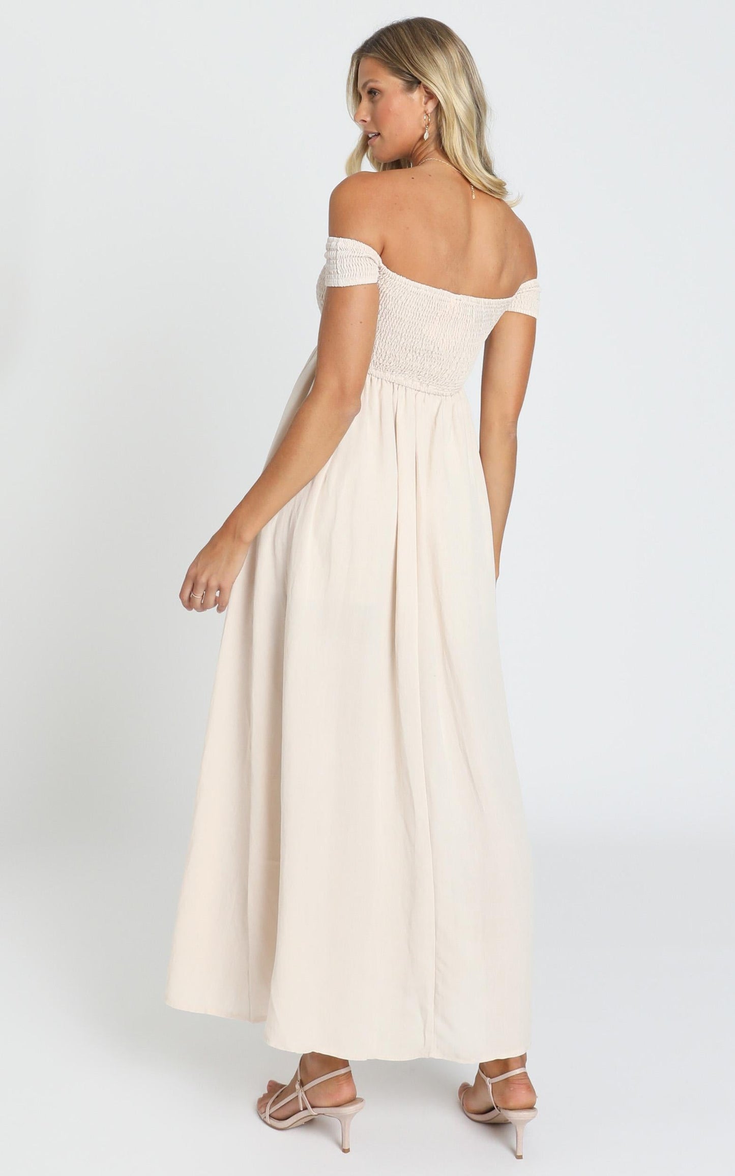 Game Changing Maxi Dress In Natural Linen Look
