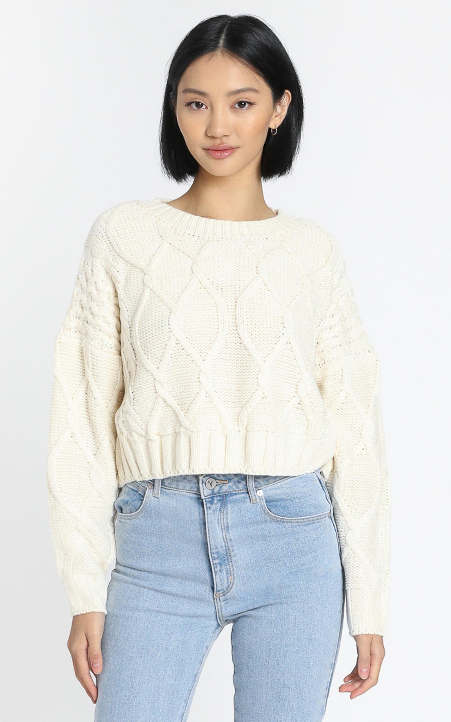 Chords Of Glory Knit Jumper in Cream