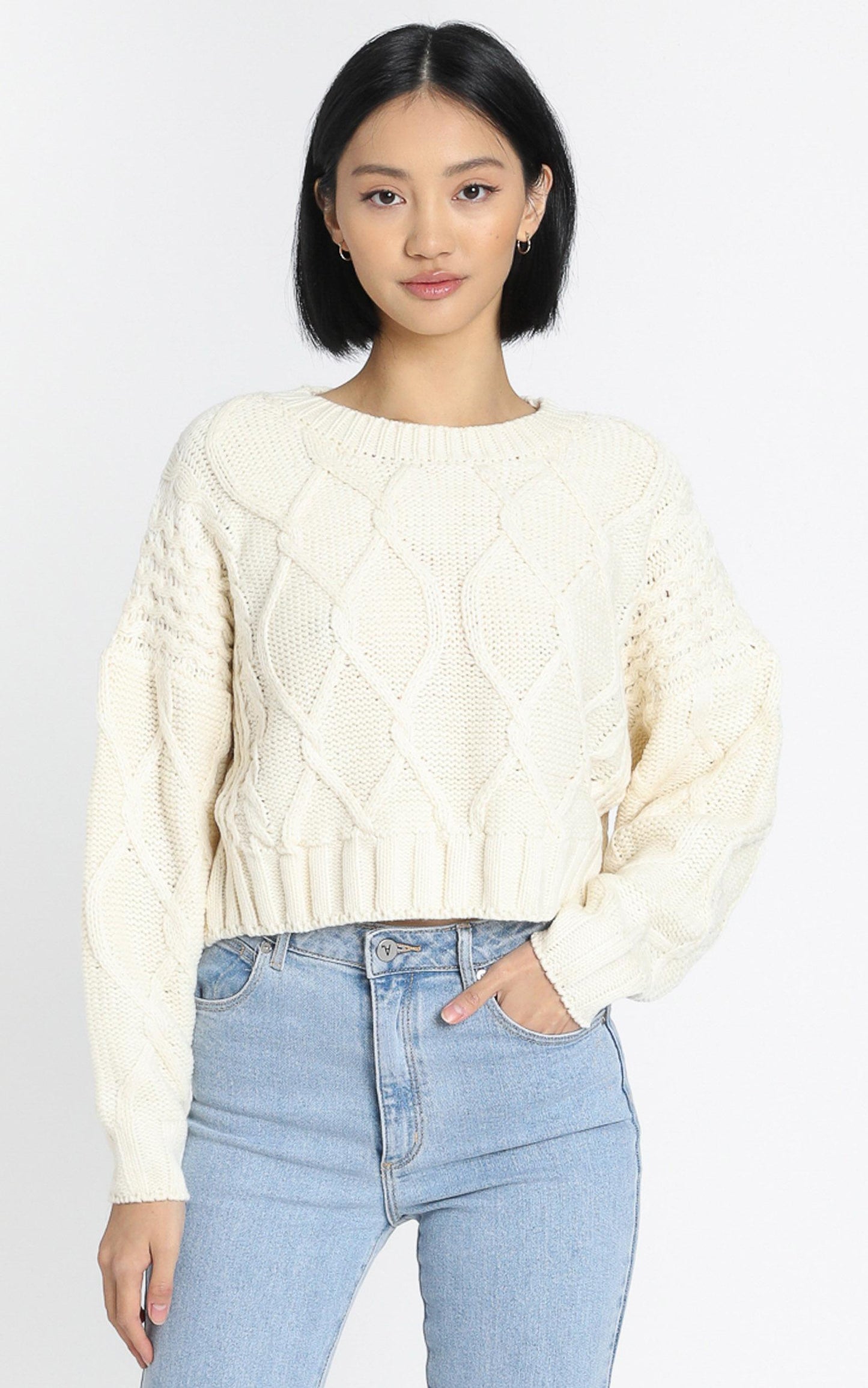 Chords Of Glory Knit Jumper in Cream