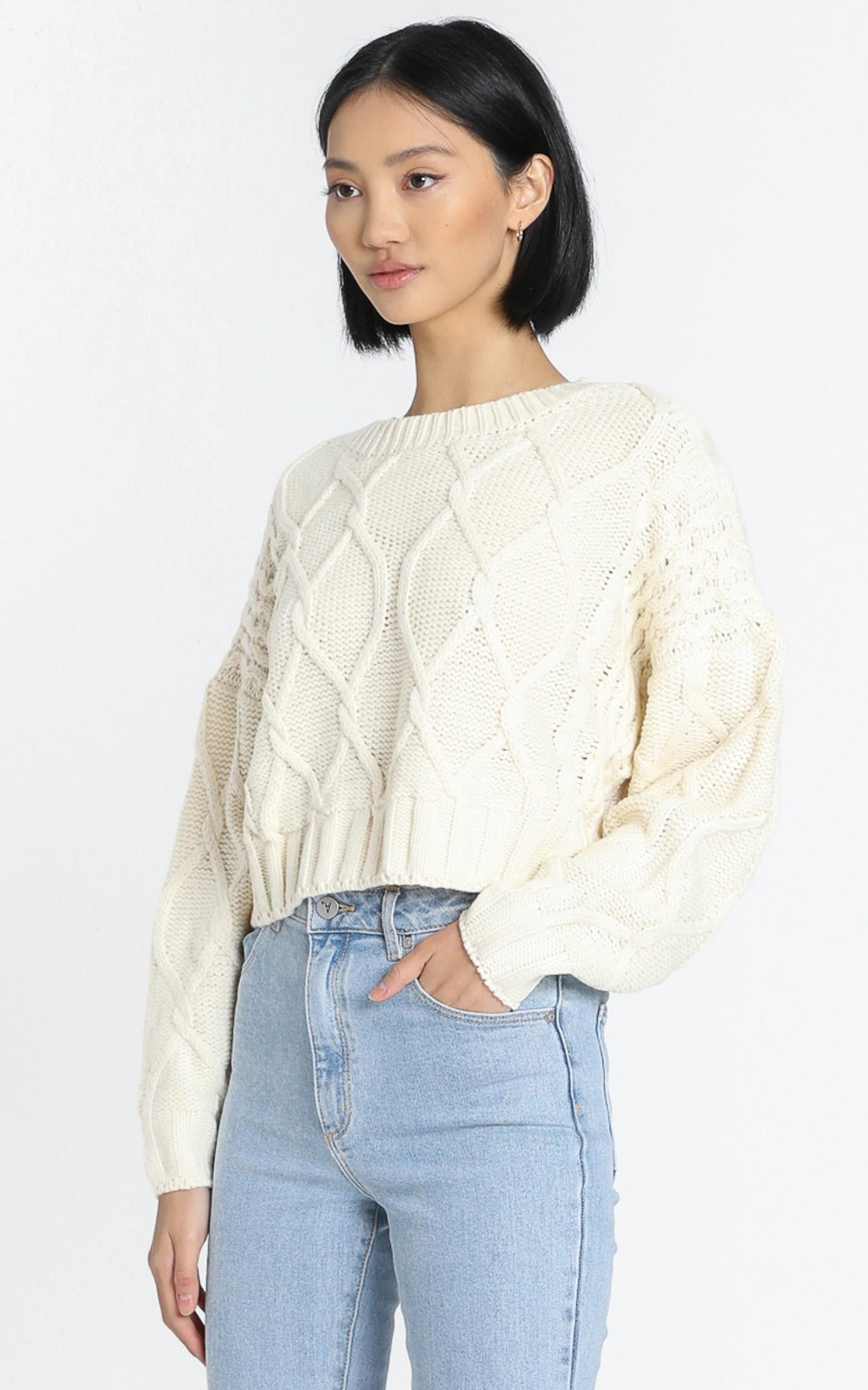 Chords Of Glory Knit Jumper in Cream