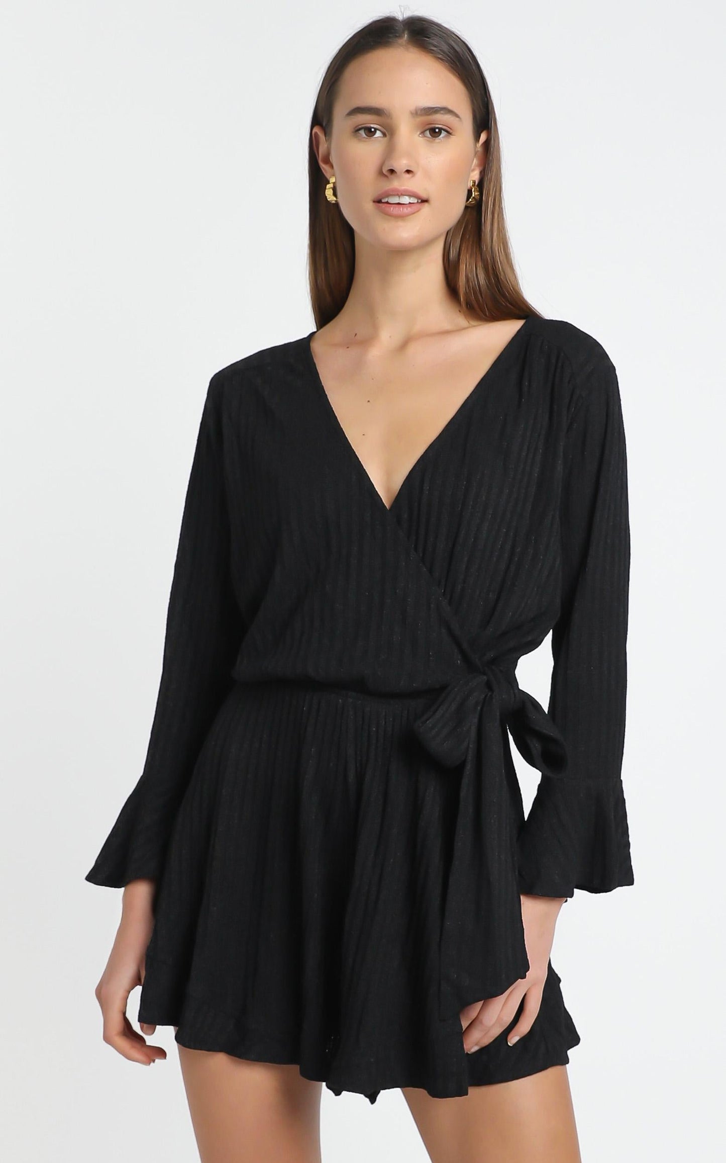New and Fresh Playsuit in Black Rib